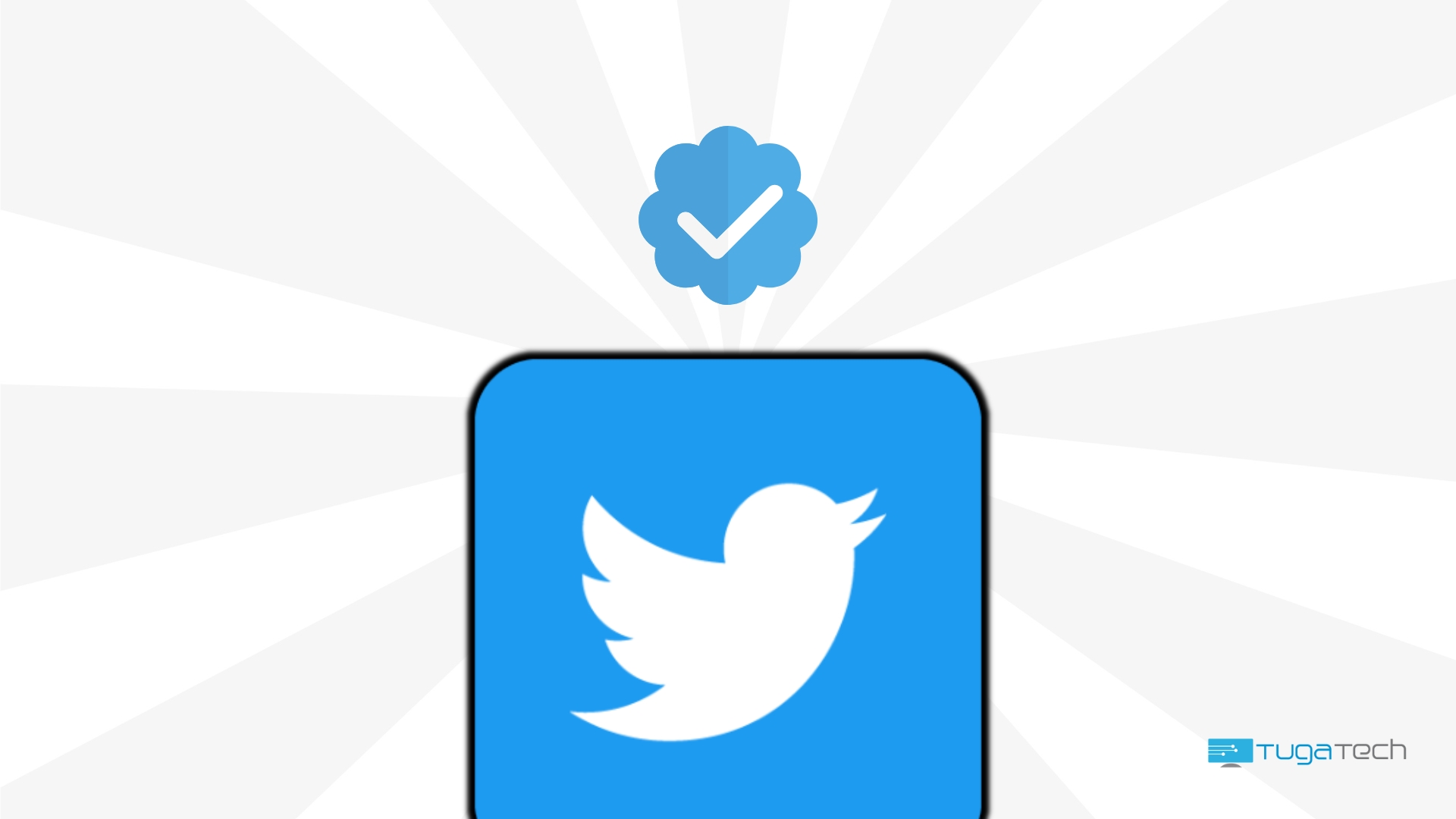 Twitter com sinal de verificado em cima do logo
