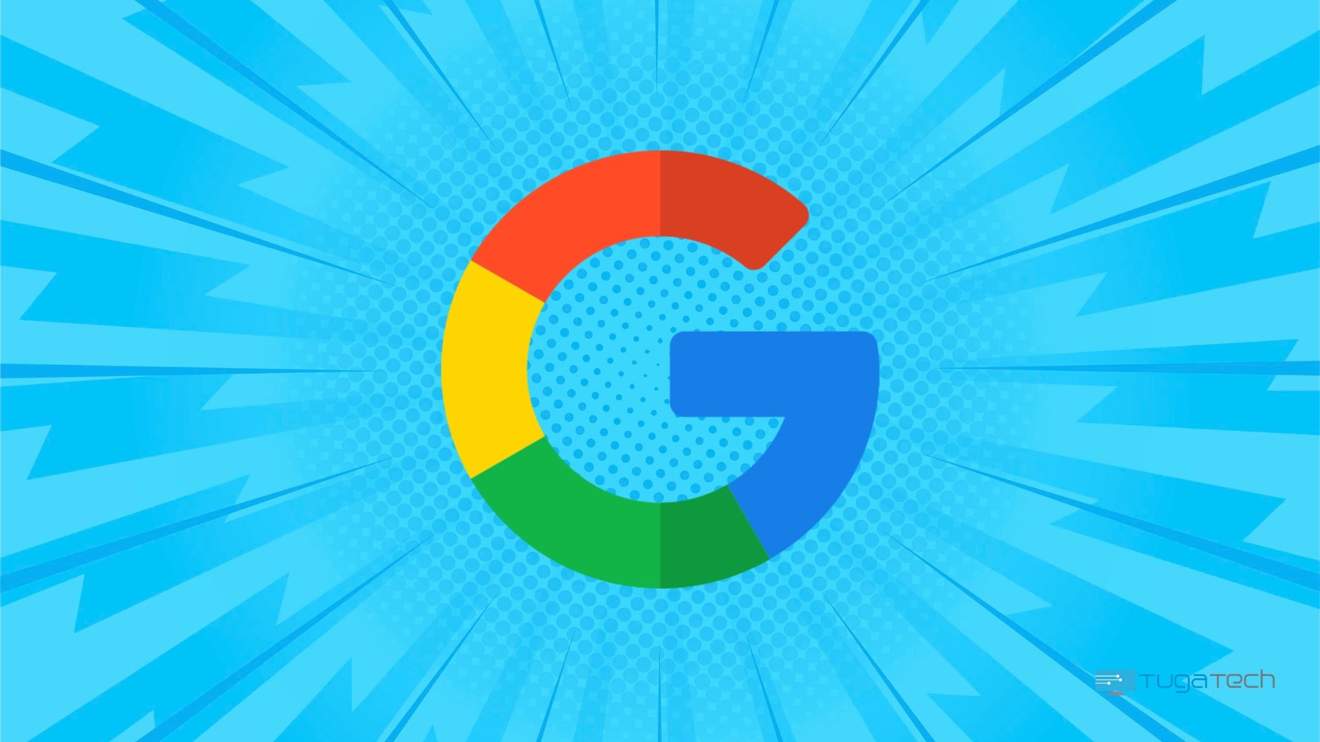 Logo da Google sobre fundo azul