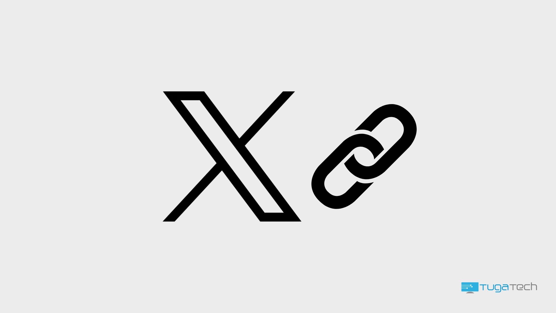 Logo da X com imagem de um link