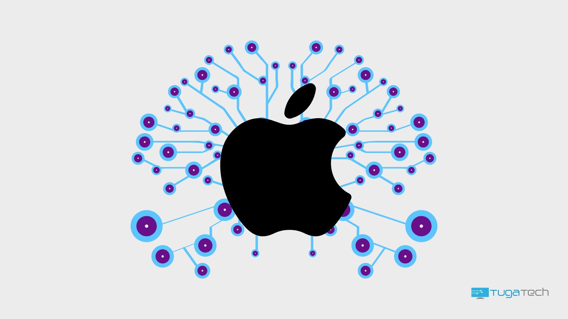 Apple com imagem de um cerebro em ligações