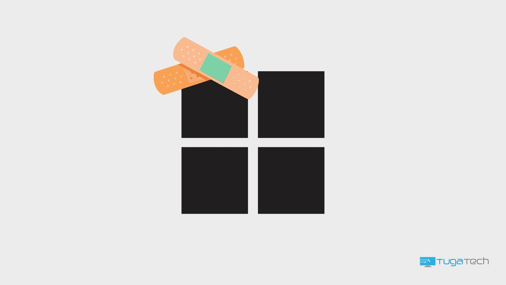 Logo do Windows com um penso no topo