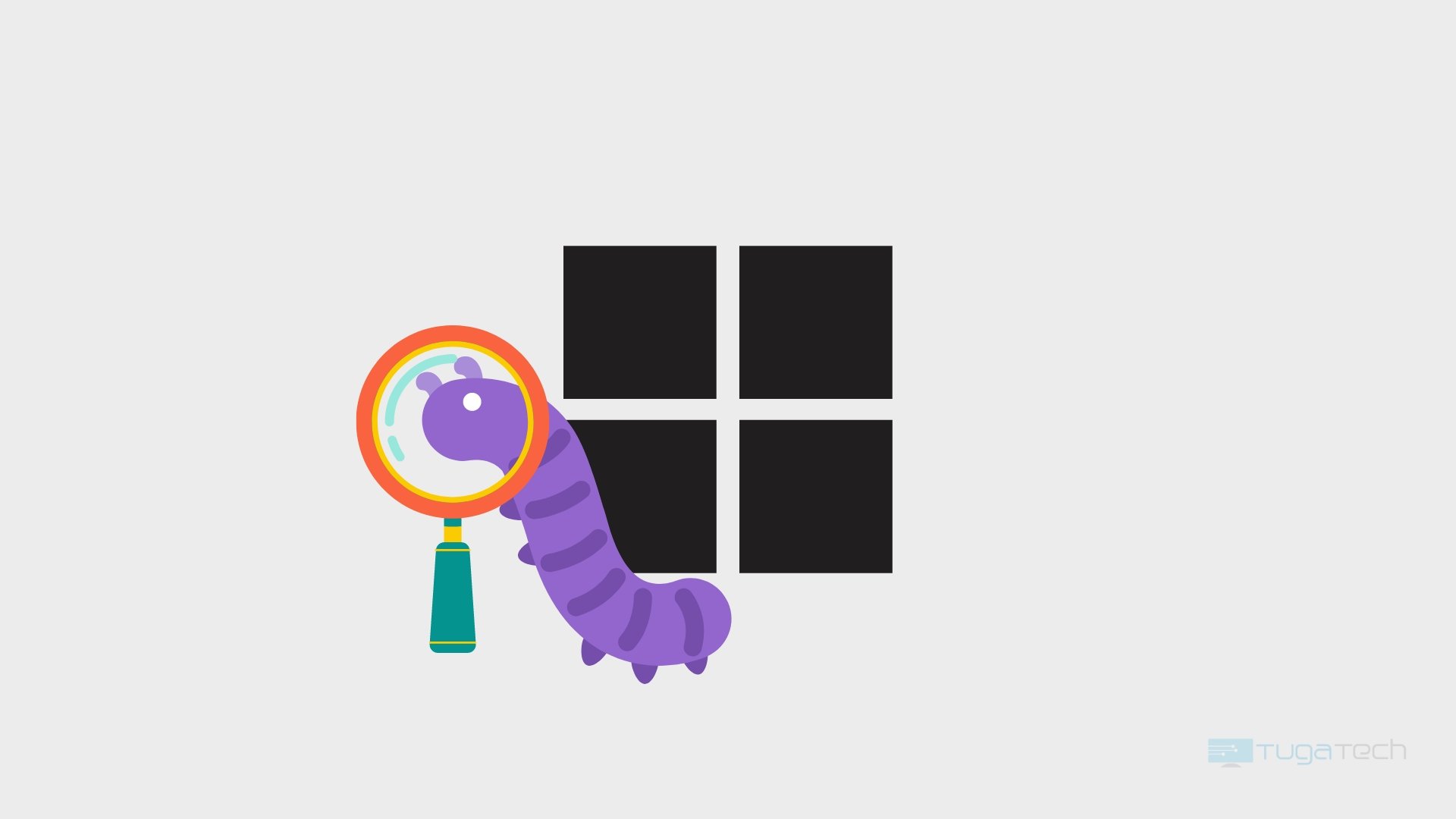 Windows 11 logo com bug a ser analisado