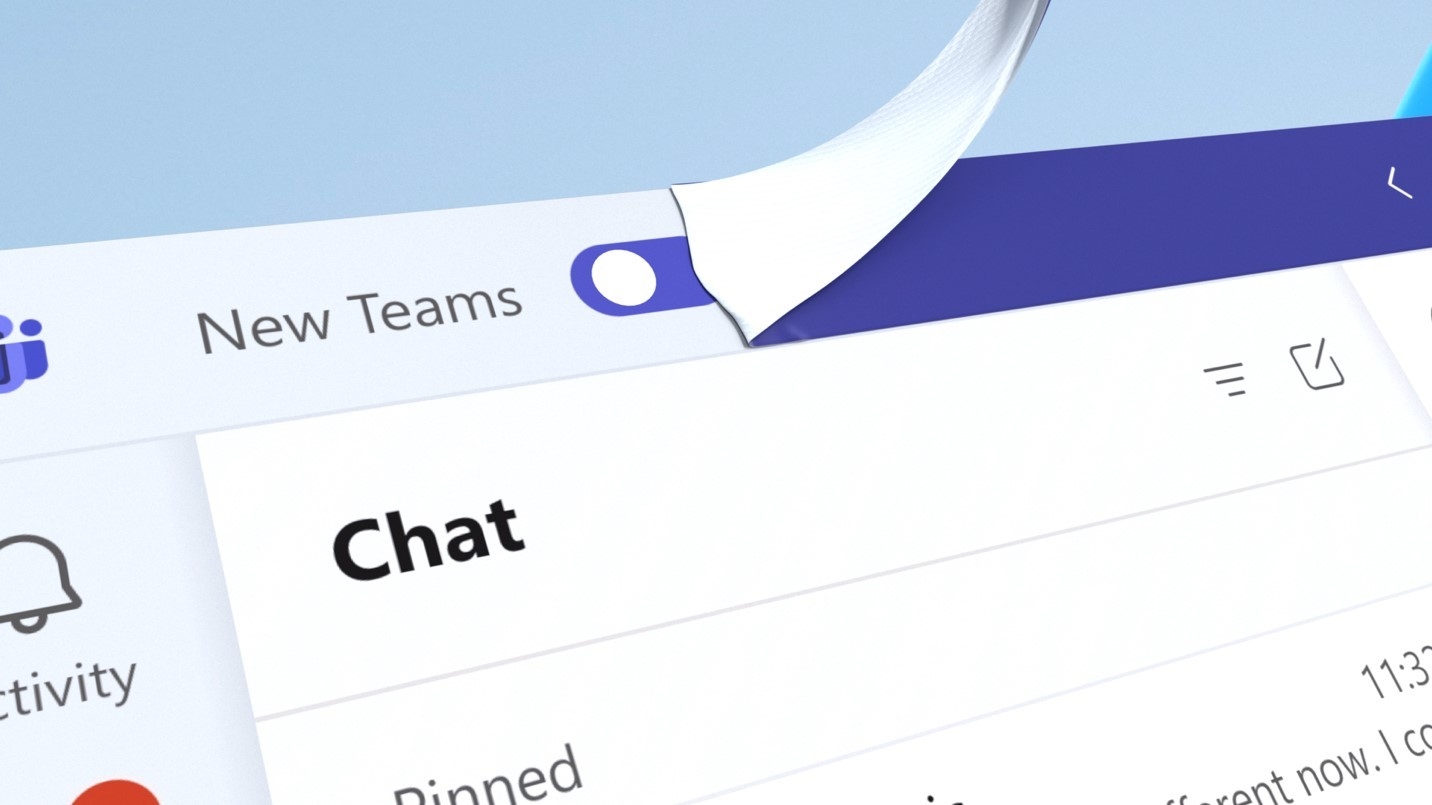 Novo Microsoft Teams com imagem do banner da nova app