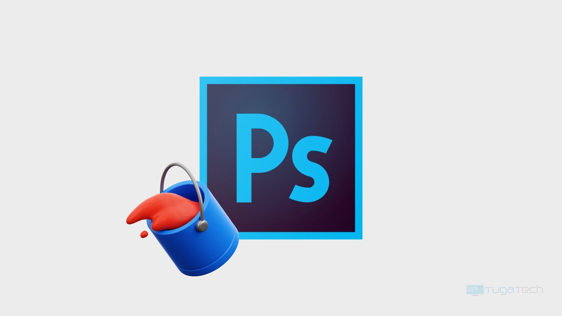 Adobe Photoshop com imagem de um balde de tinta
