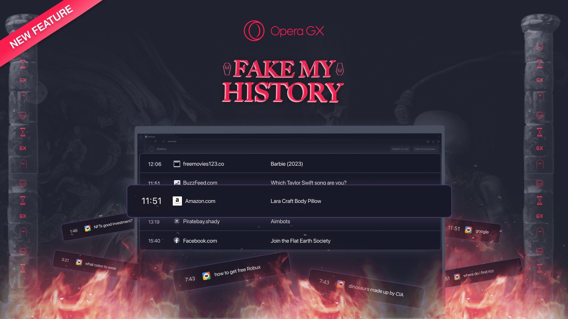 Opera GX agora cria “falsos históricos” para evitar pesquisas embaraçosas