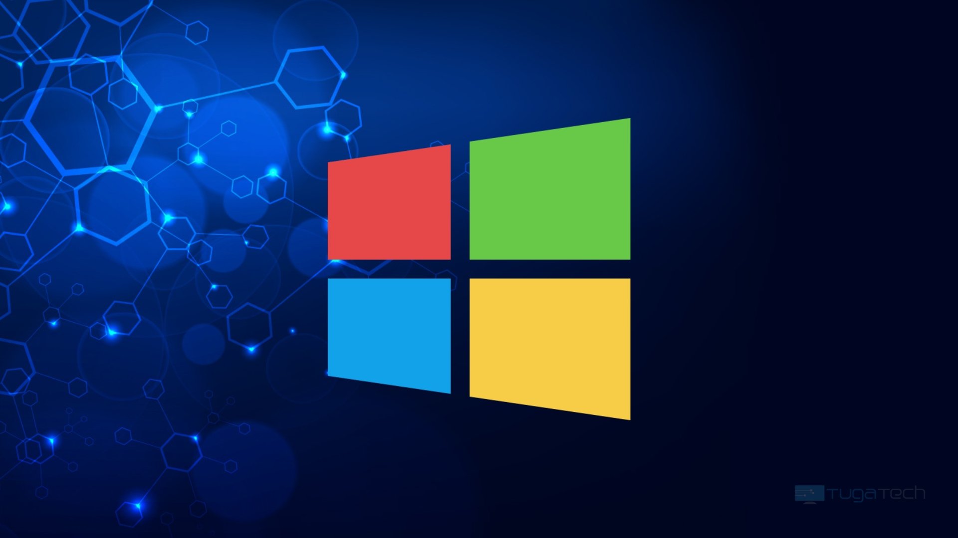 Logo do Windows sobe fundo azul digital