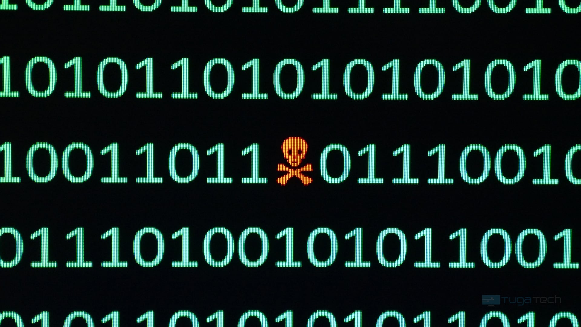 imagem de virus no meio de codigo fonte