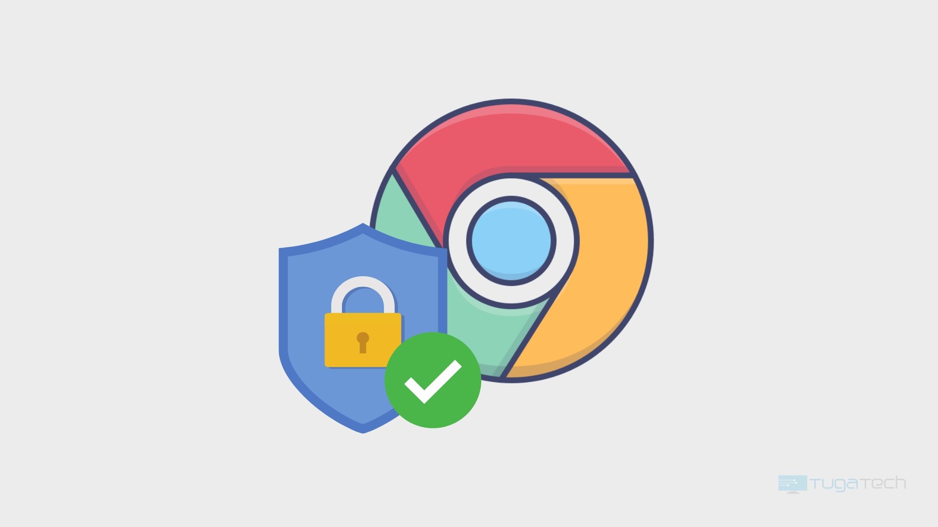 Google Chrome com sinal de segurança e cadeado