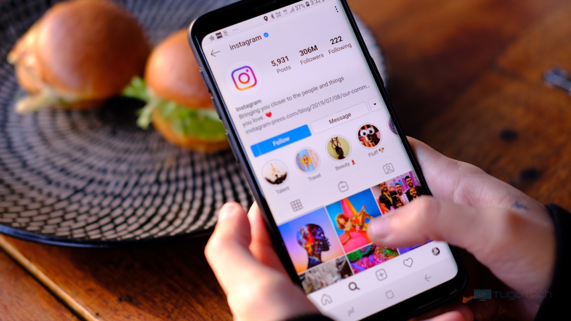 Instagram aberto em página oficial do Instagram na plataforma da Meta
