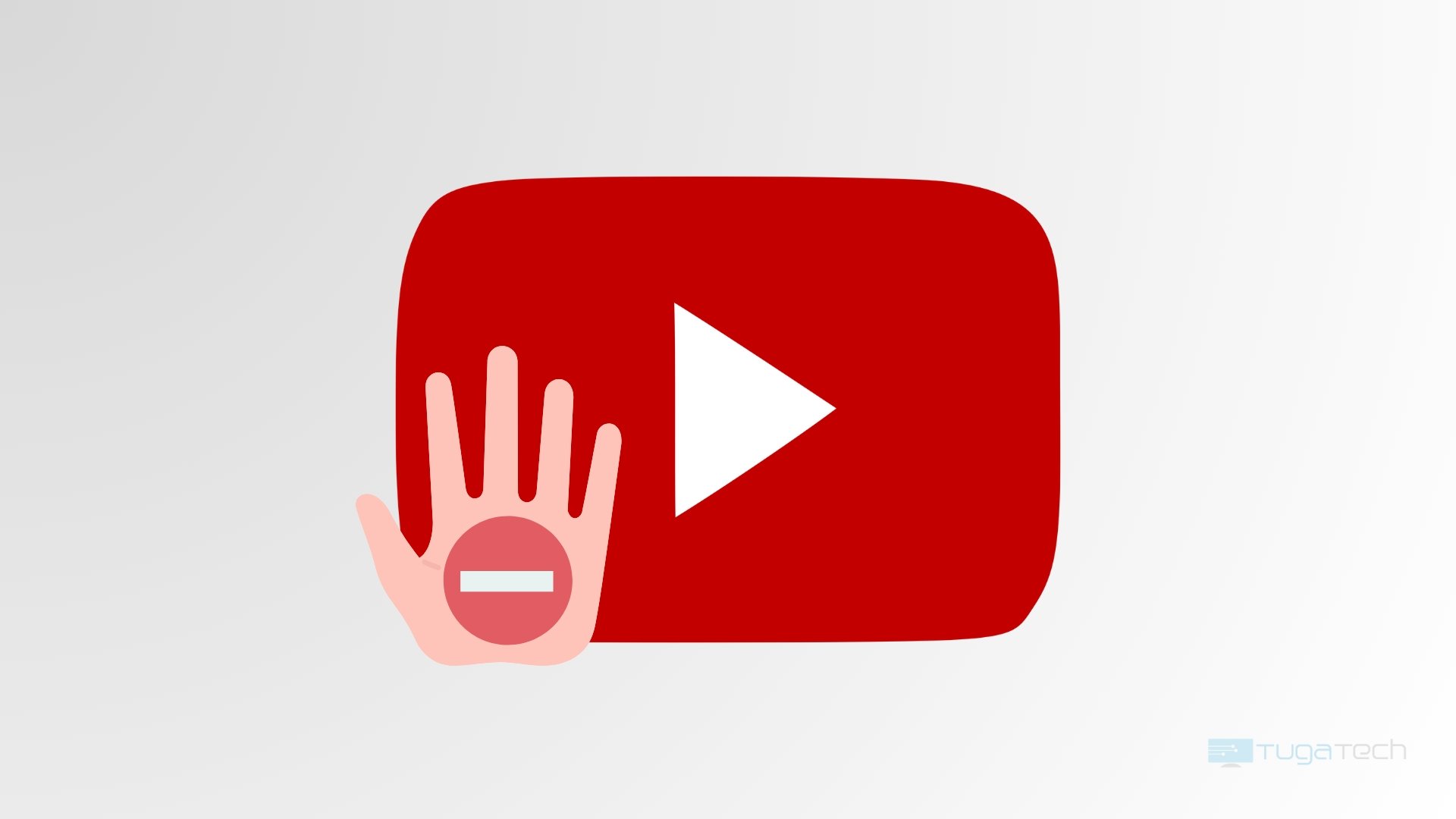 Logo do Youtube com sinal de cancelamento