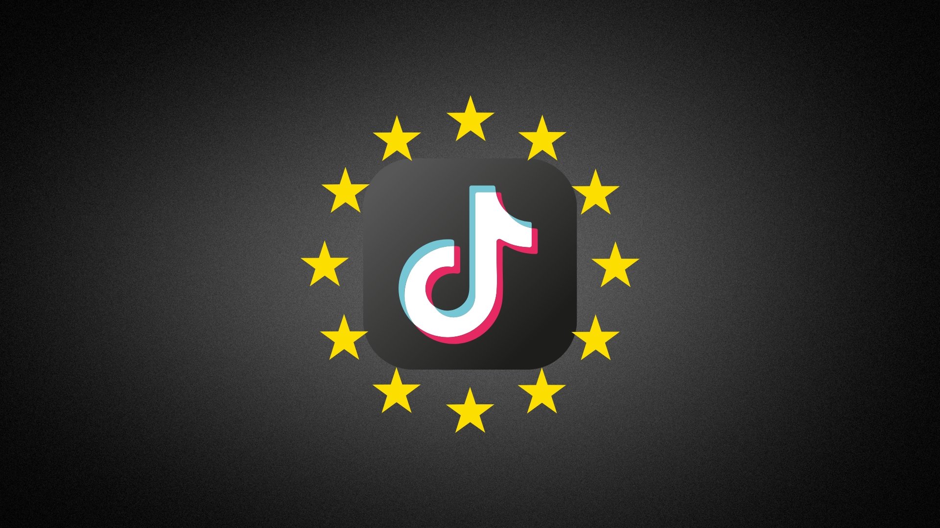TikTok com simbolo da União Europeia