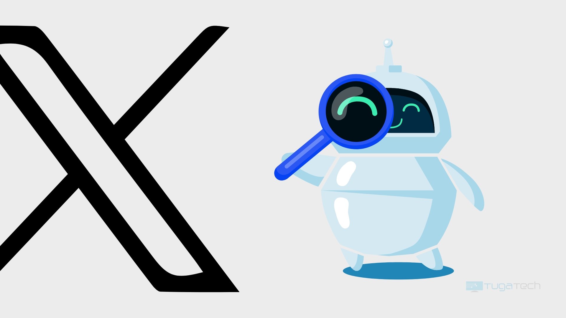 Logo da X com robot de pesquisa