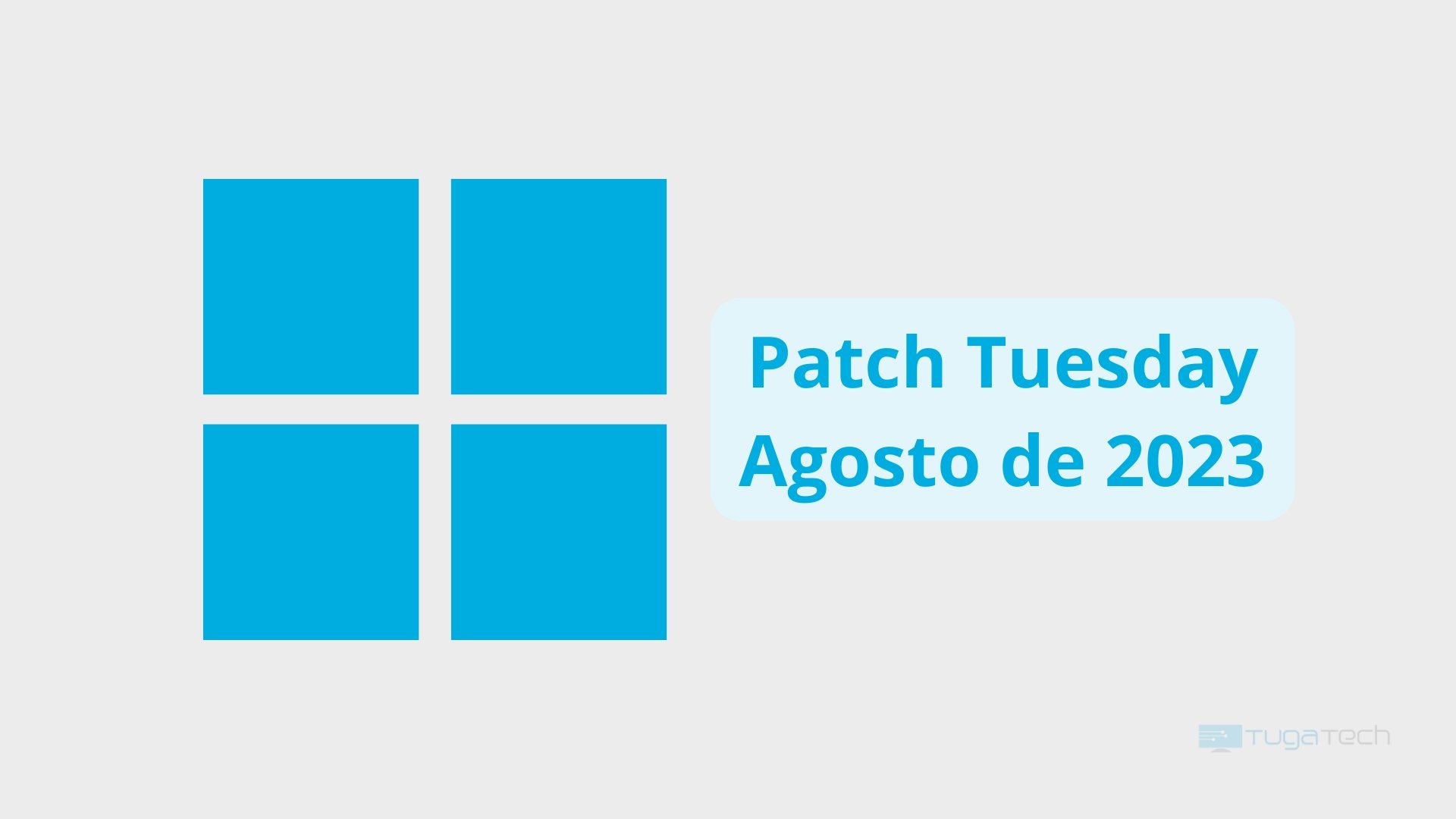 Logo do Windows com indicação do Patch Tuesday de agosto de 2023