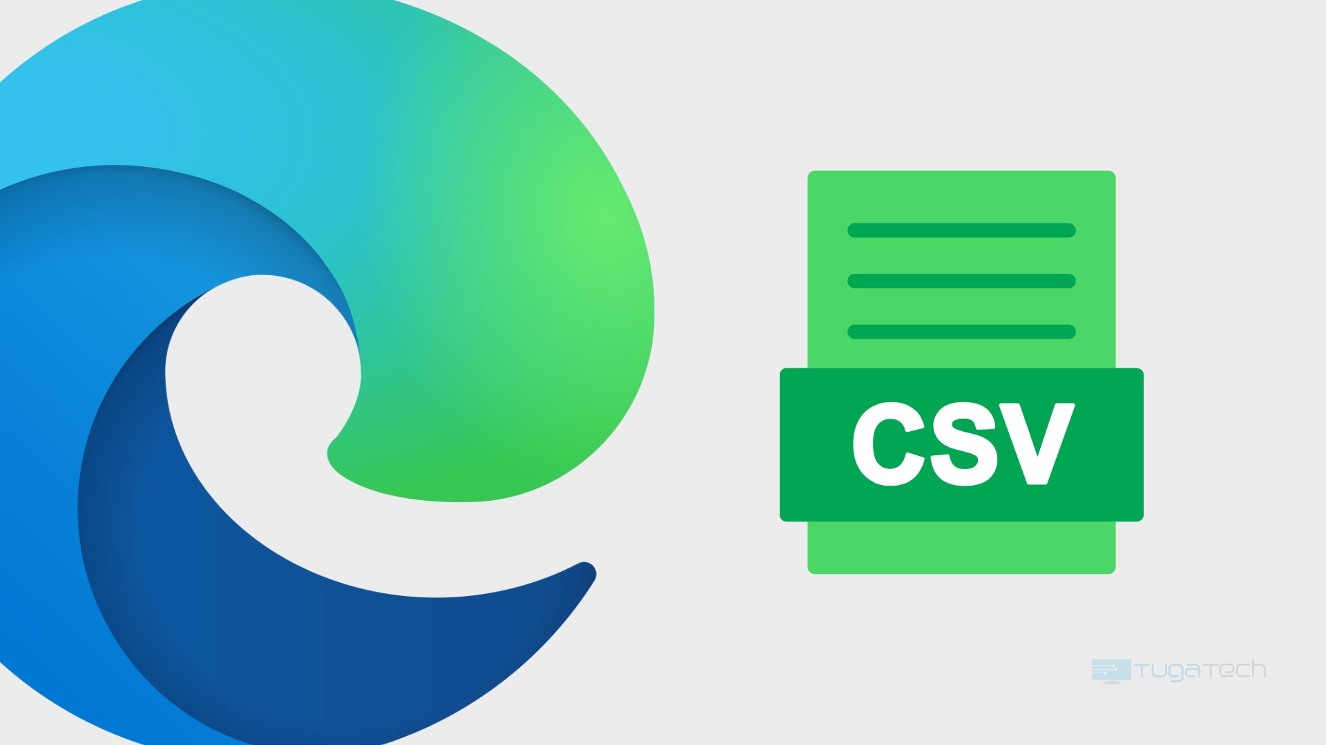 Microsoft Edge com imagem de ficheiro CSV