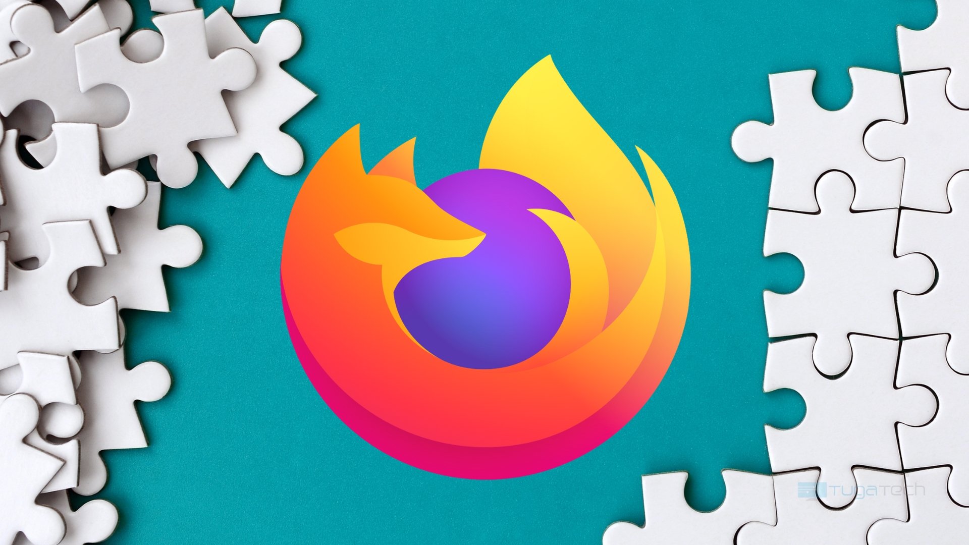 Firefox com fundo de puzzle