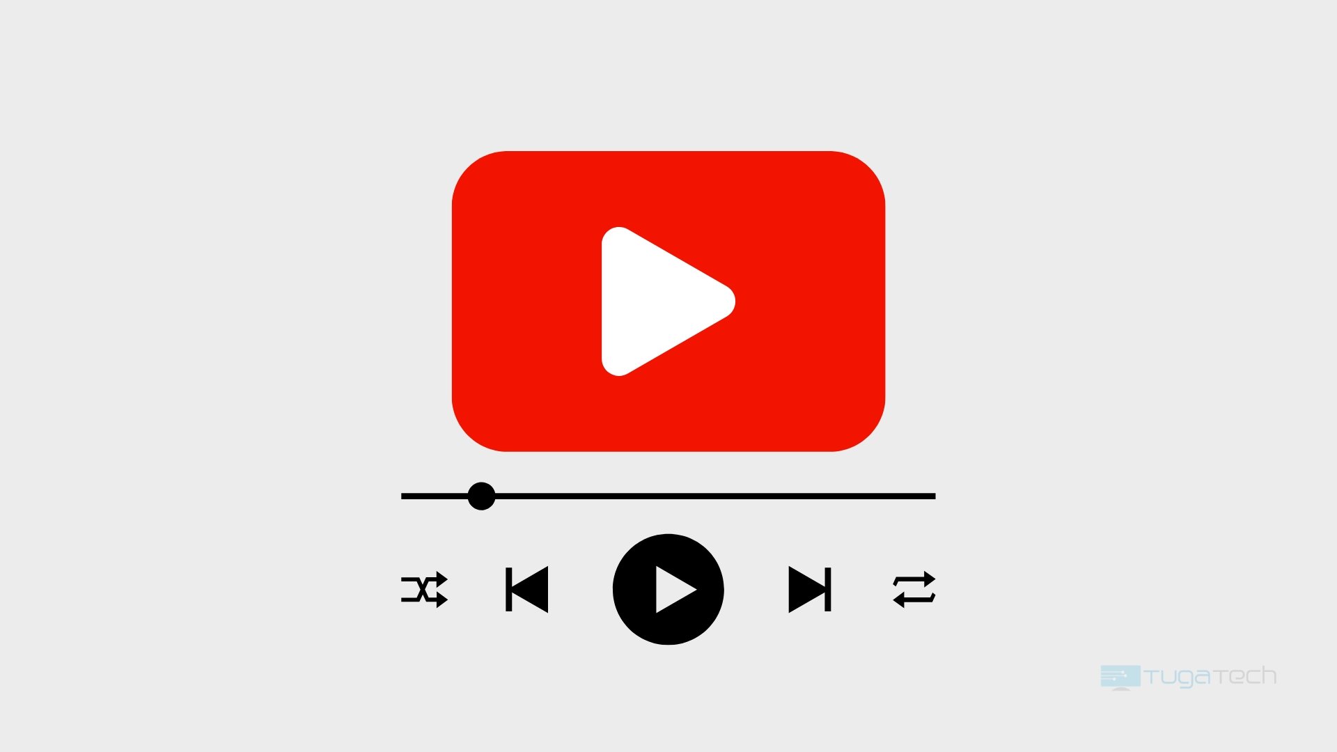 Youtube Music com controlos de player