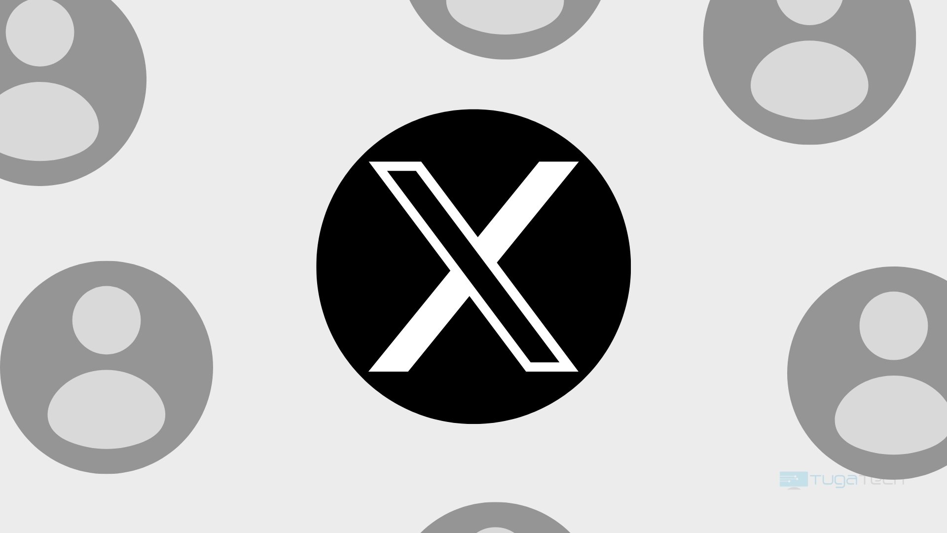 Logo da X com imagens do avatar padrão