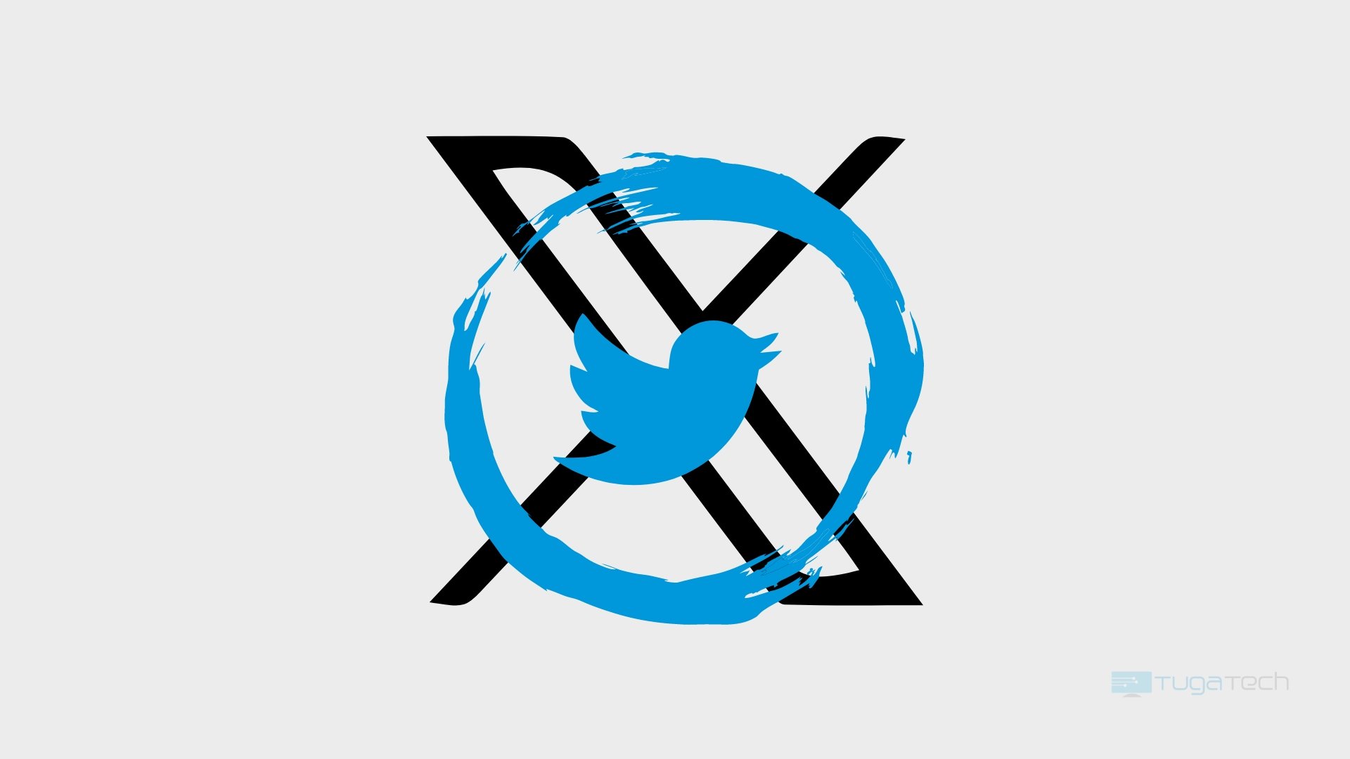X com logo do Twitter por cima