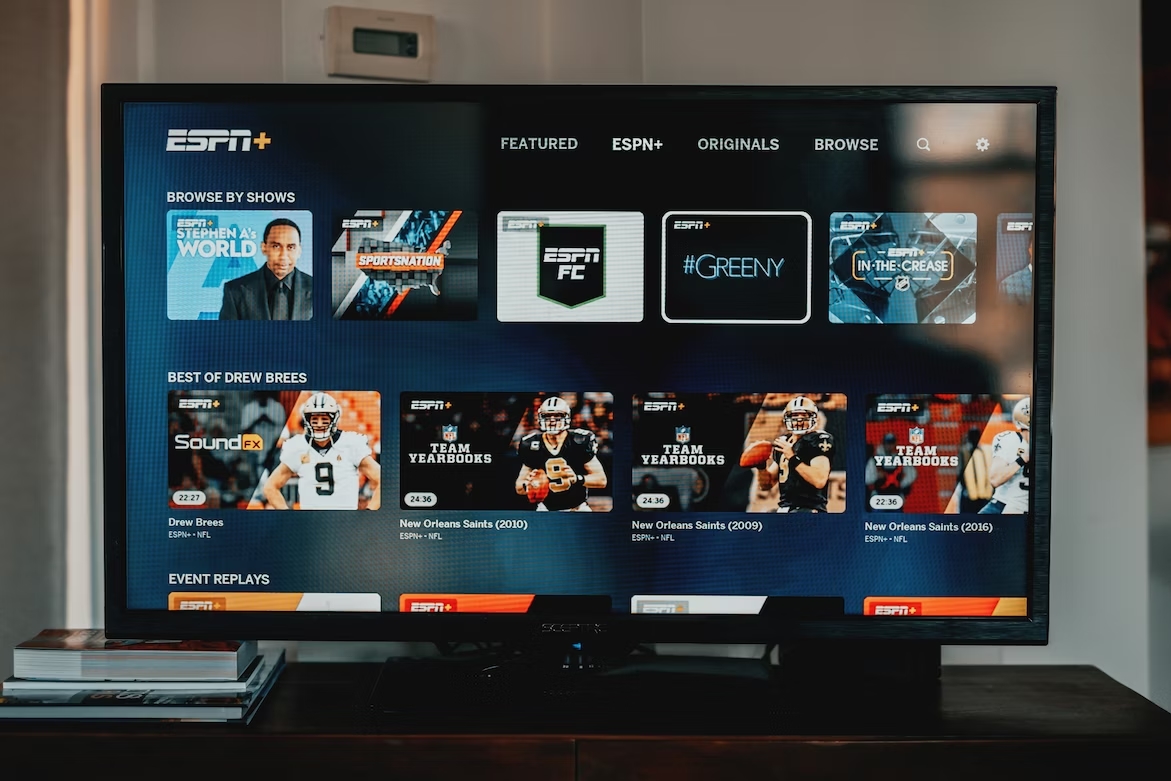 TV com canais da ESPN