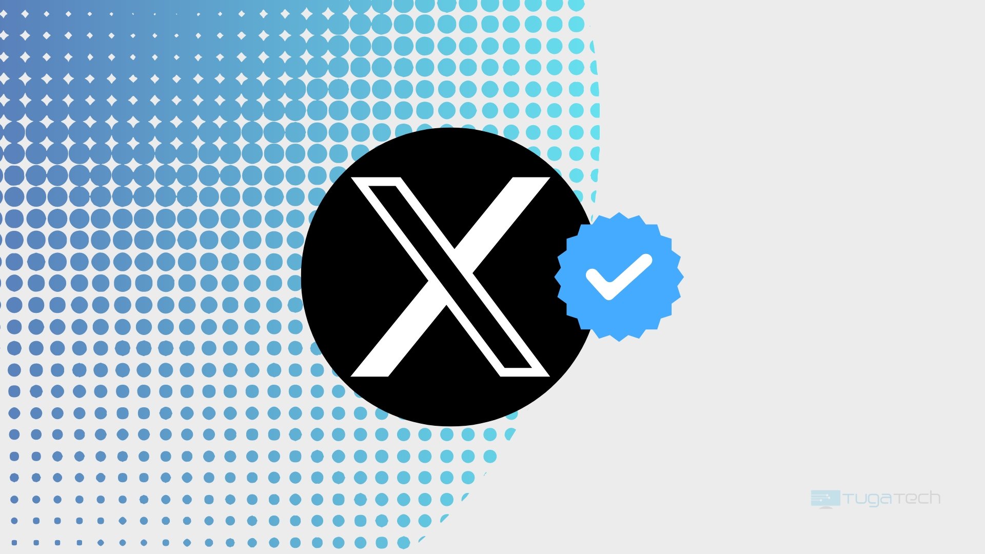 Logo da X com sinal de verificado