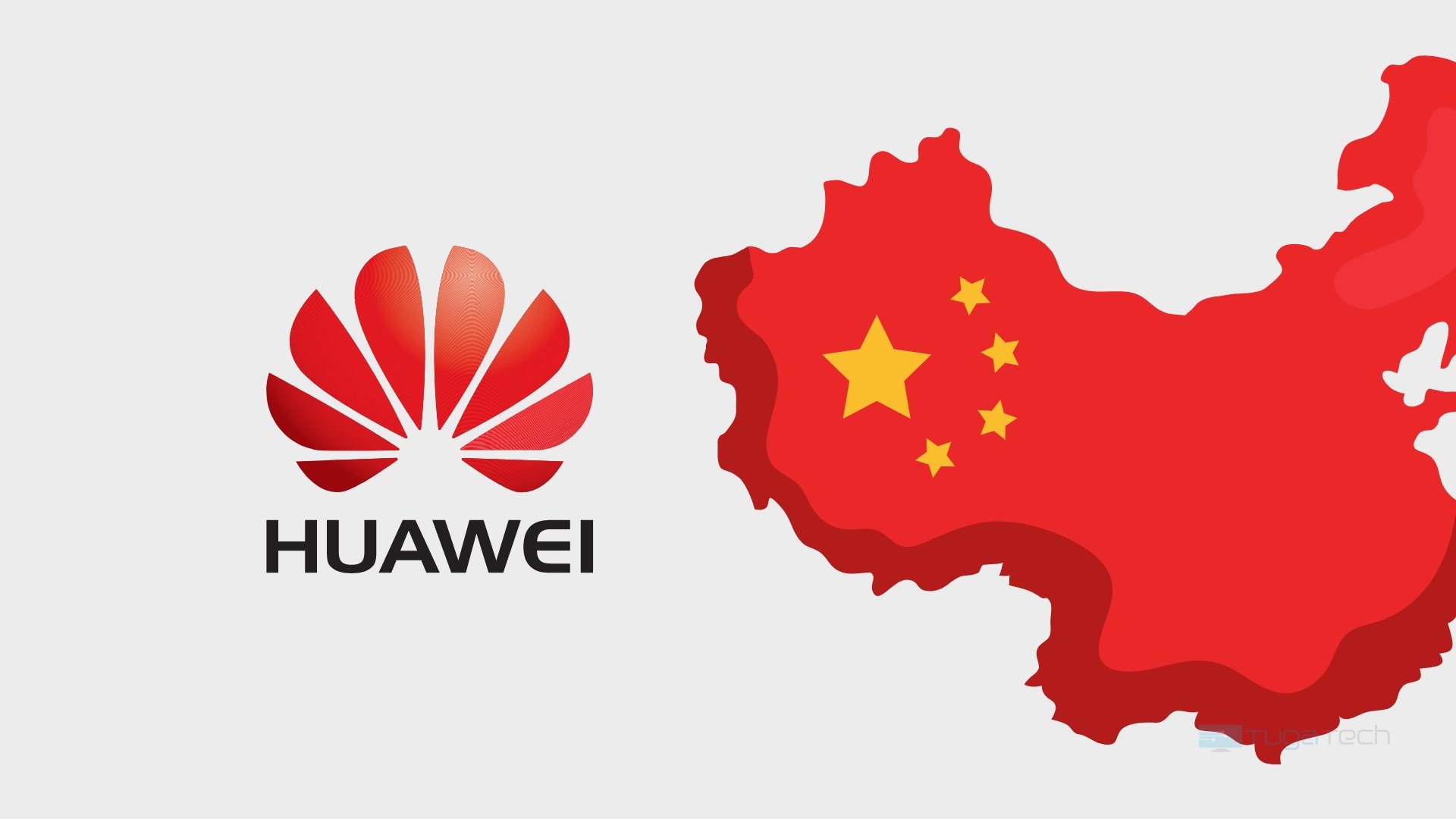 Logo da Huawei com imagem da China