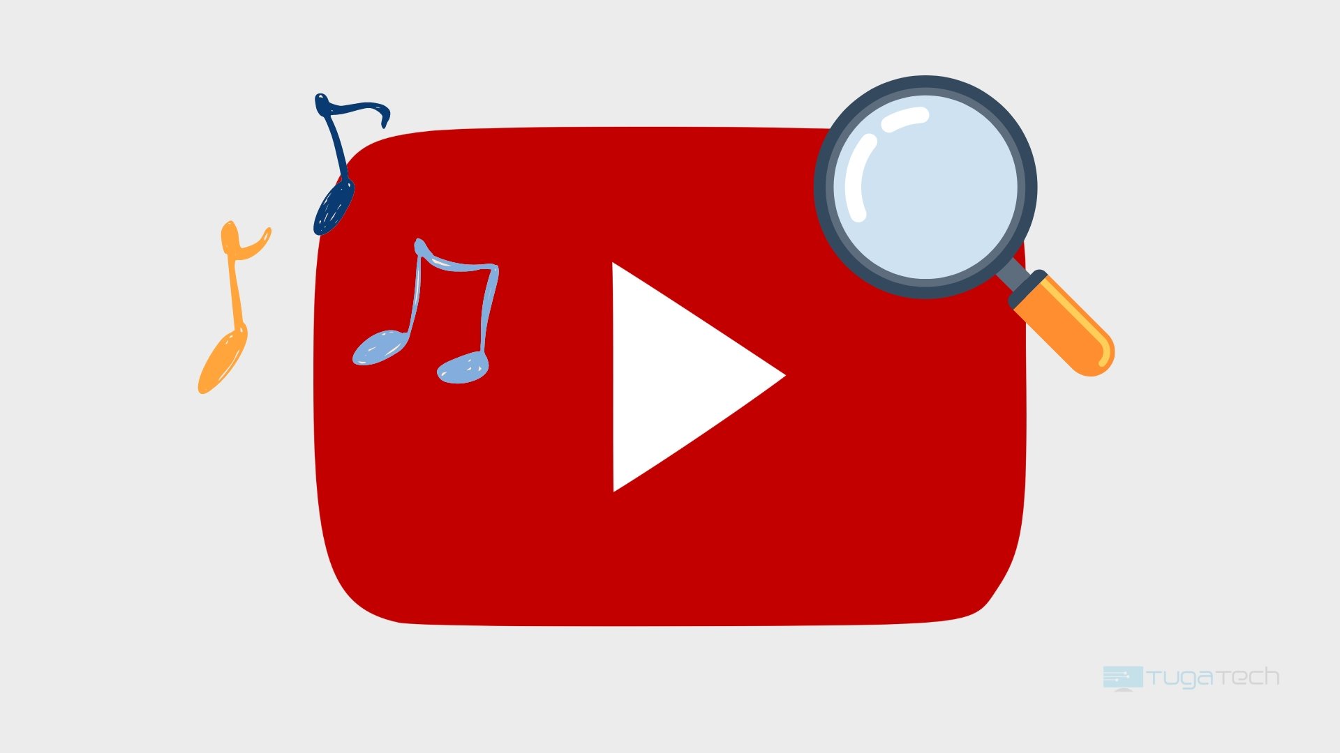 Logo do Youtube com pesquisa e música