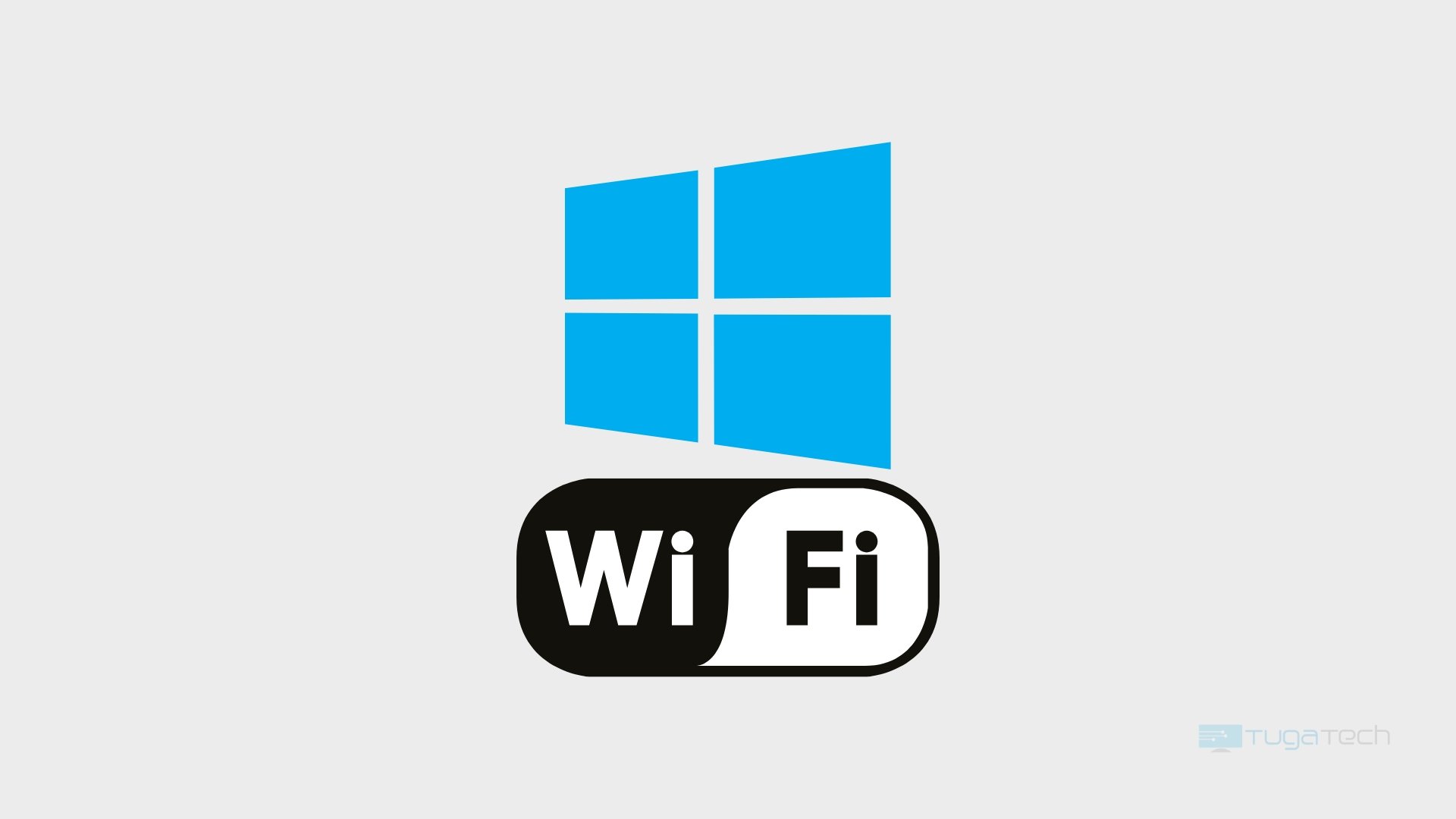 Windows 10 logo com sinal de redes wifi