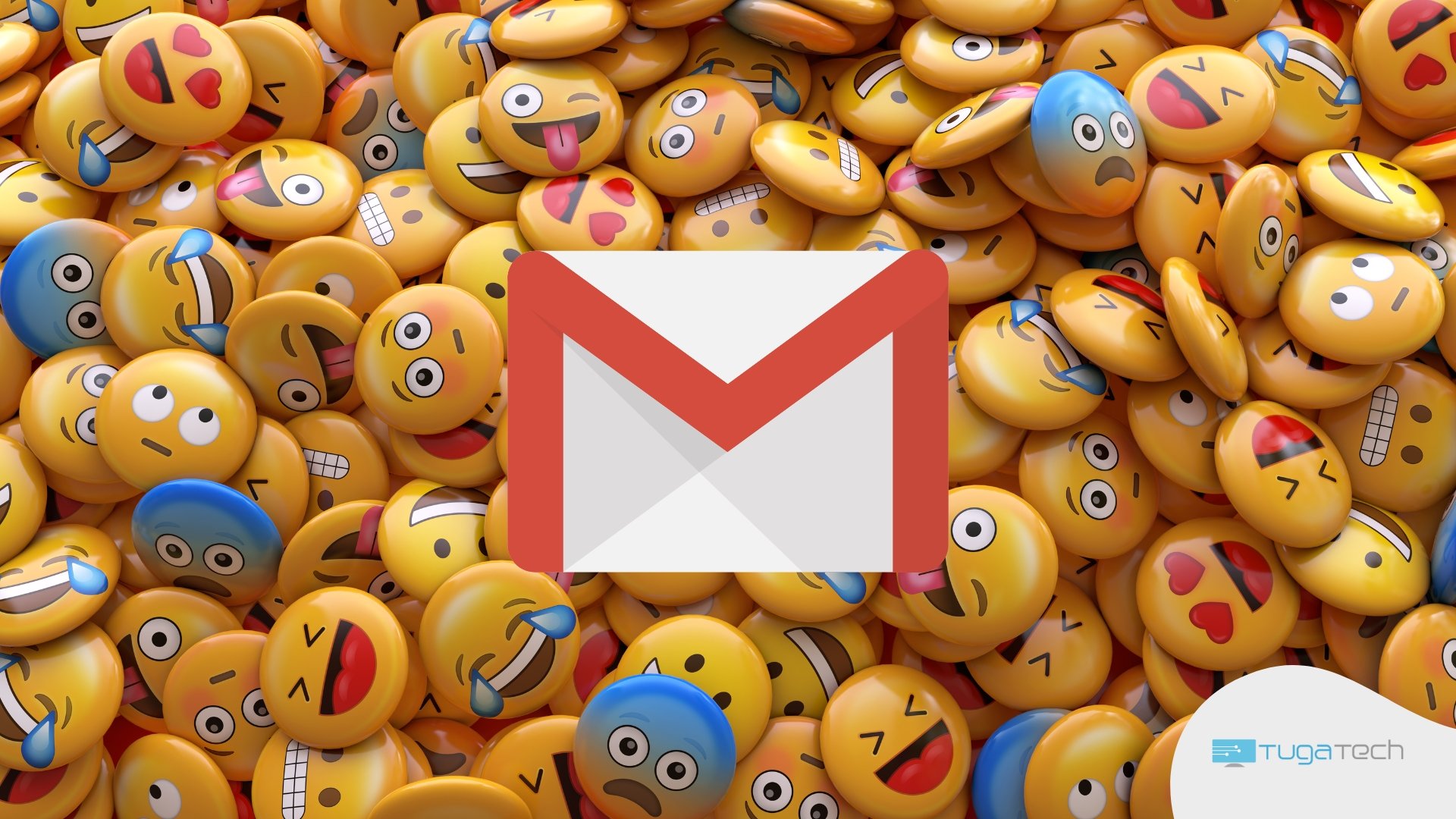 Gmail imagem com fundo de emojis
