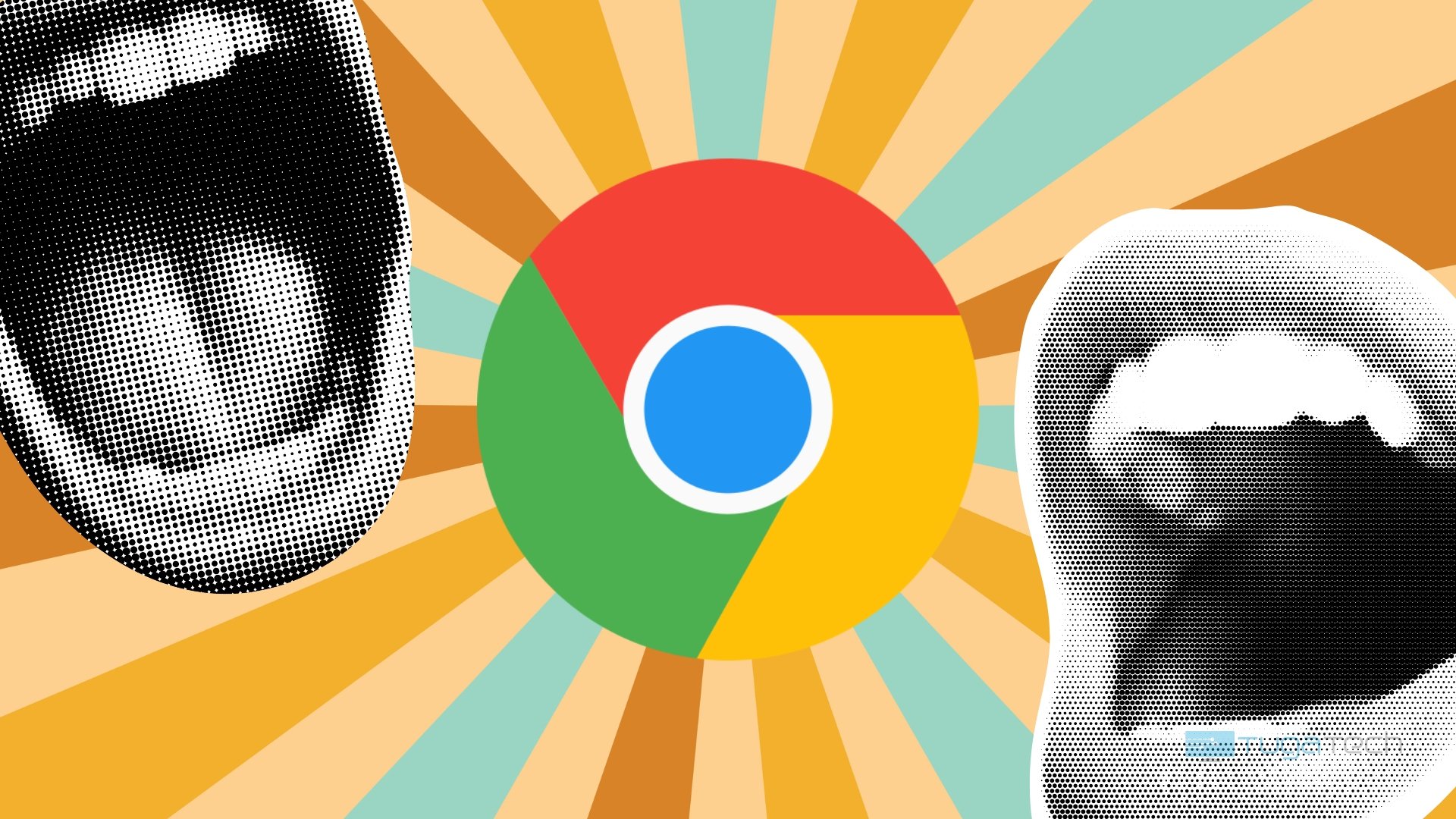 Google Chrome com imagem de bocas a falar