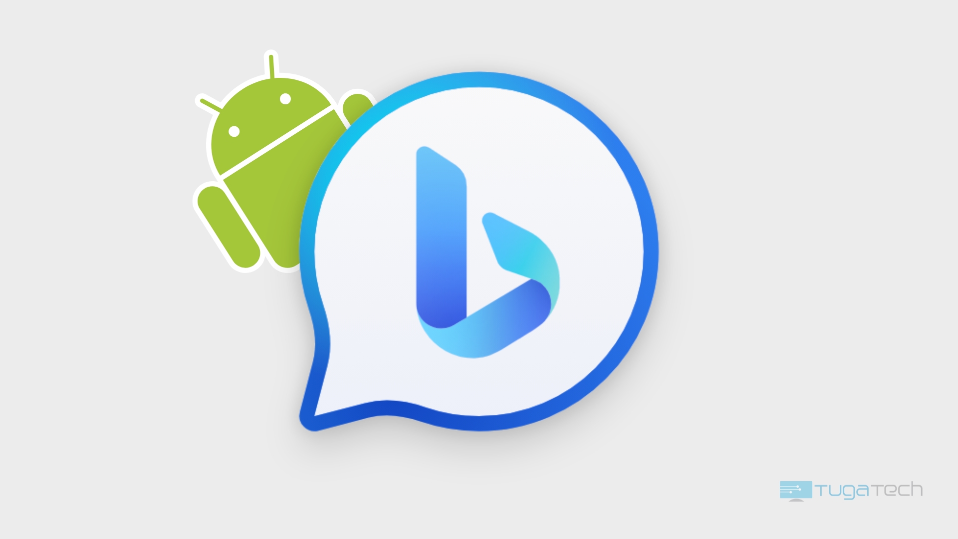 Bing com imagem de Android a espreitar