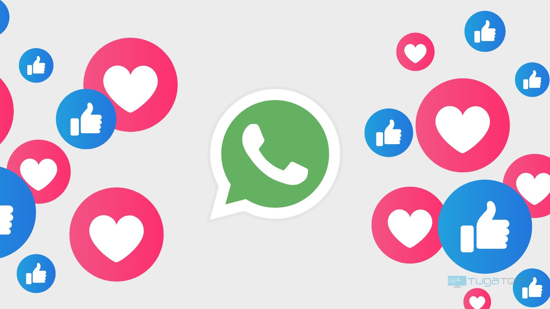 Logo do WhatsApp com reações do Facebook