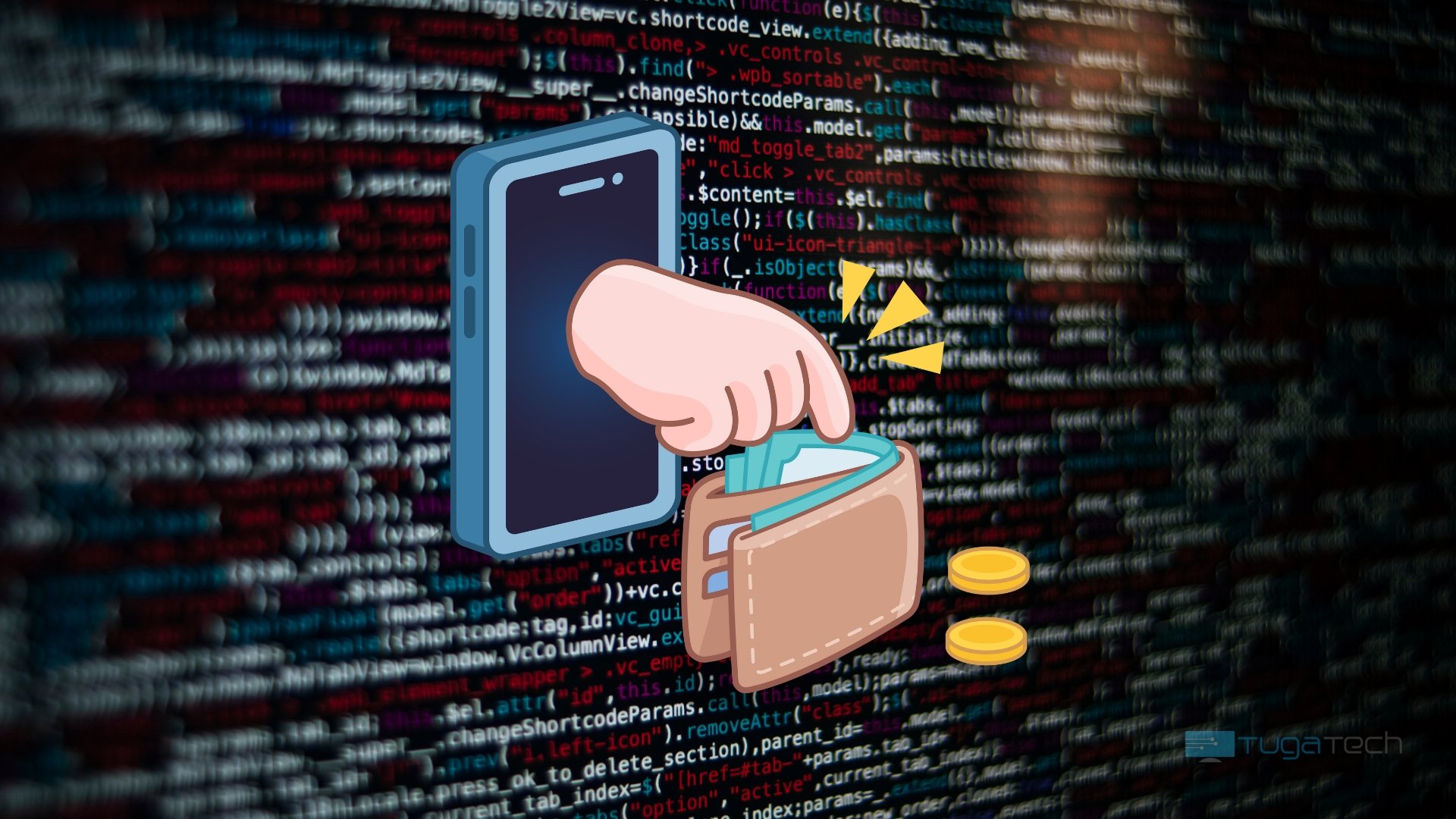 Mensagem SMS a roubar dinheiro de carteira