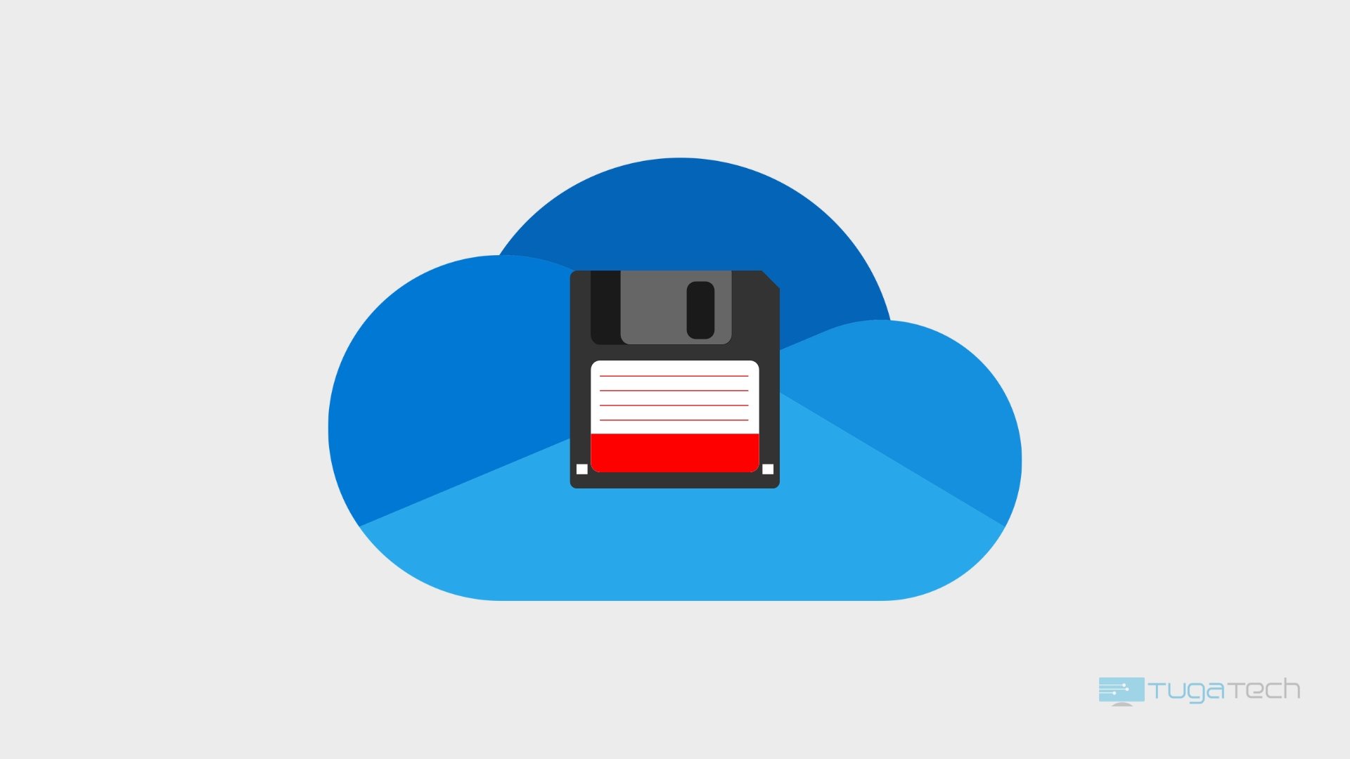 OneDrive logo com disquete em cima