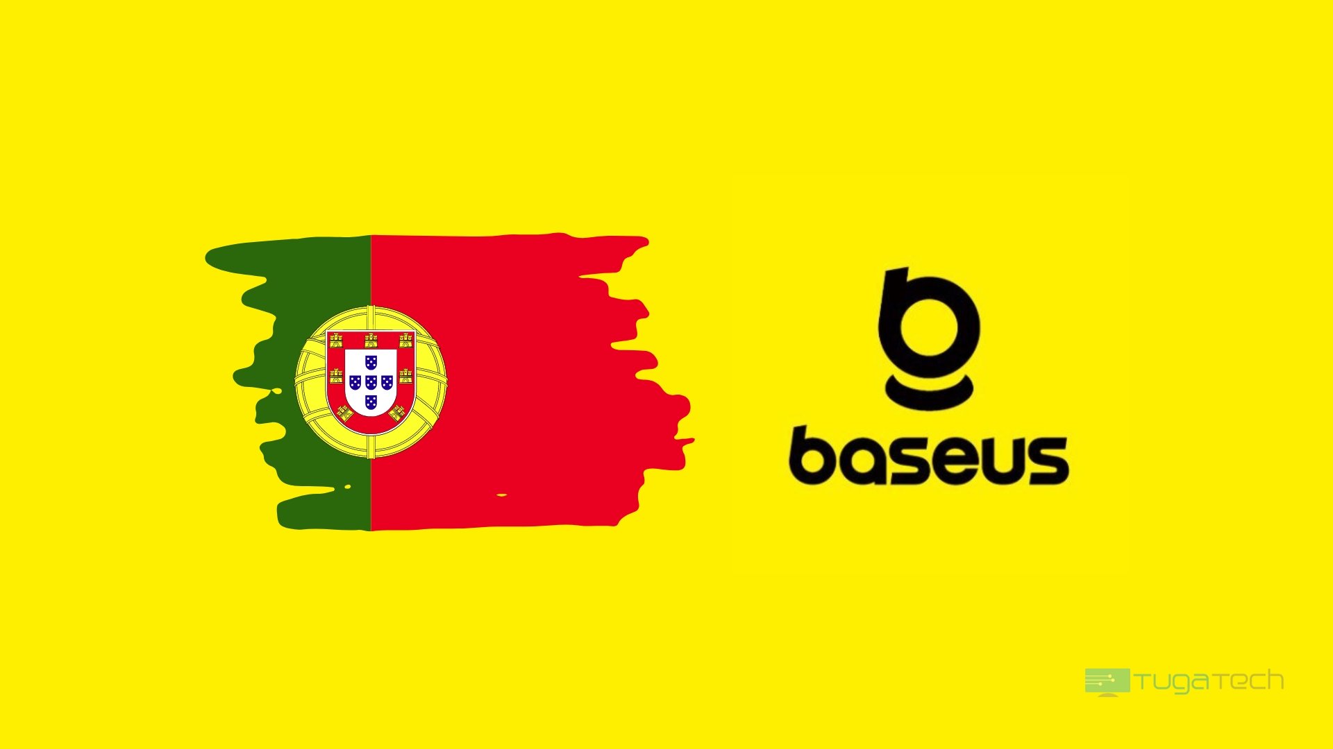 Logo da Baseus com bandeira de Portugal
