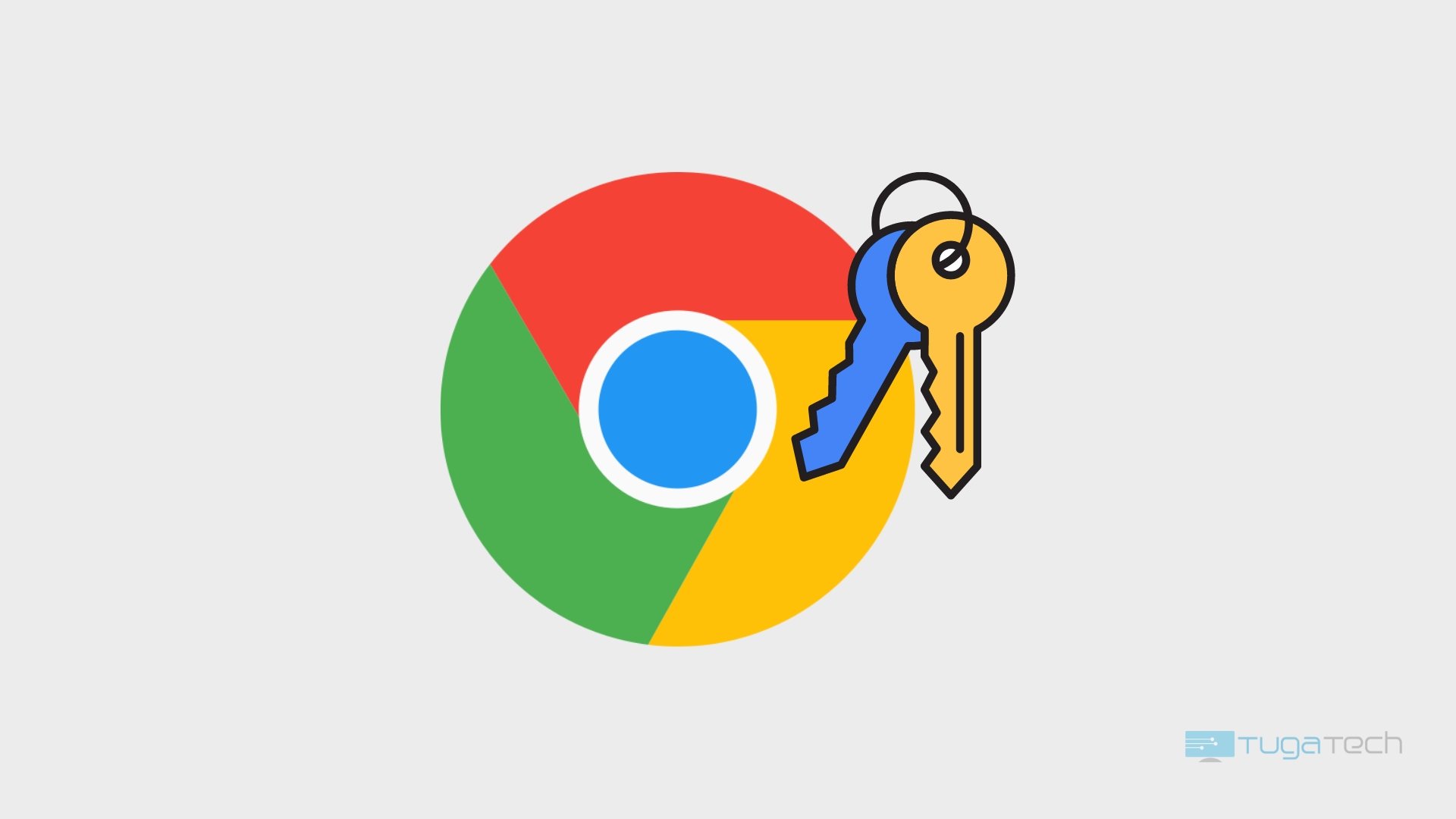 Google Chrome com imagem de chaves de password