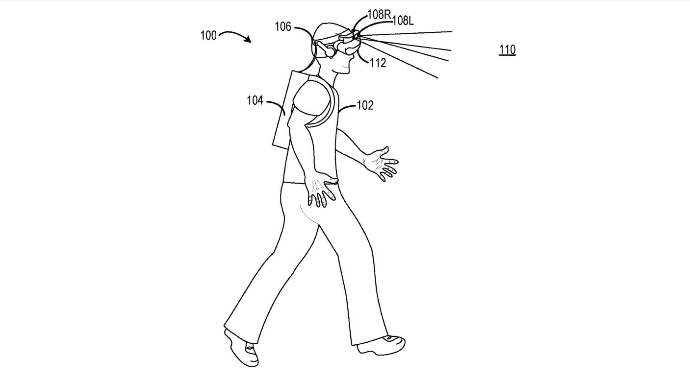imagem da patente da Microsoft sobre dispositivo de realidade mista