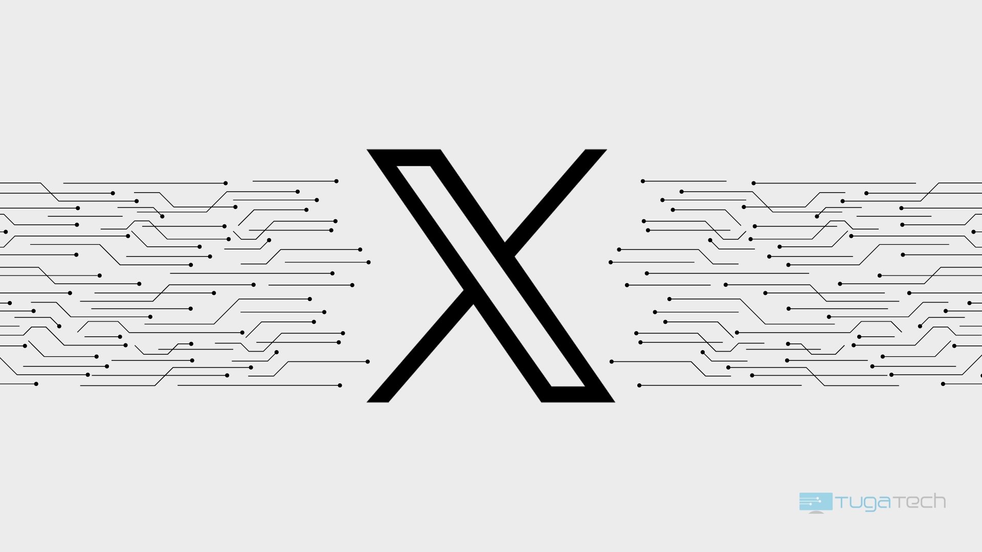 Logo da X com linhas digitais