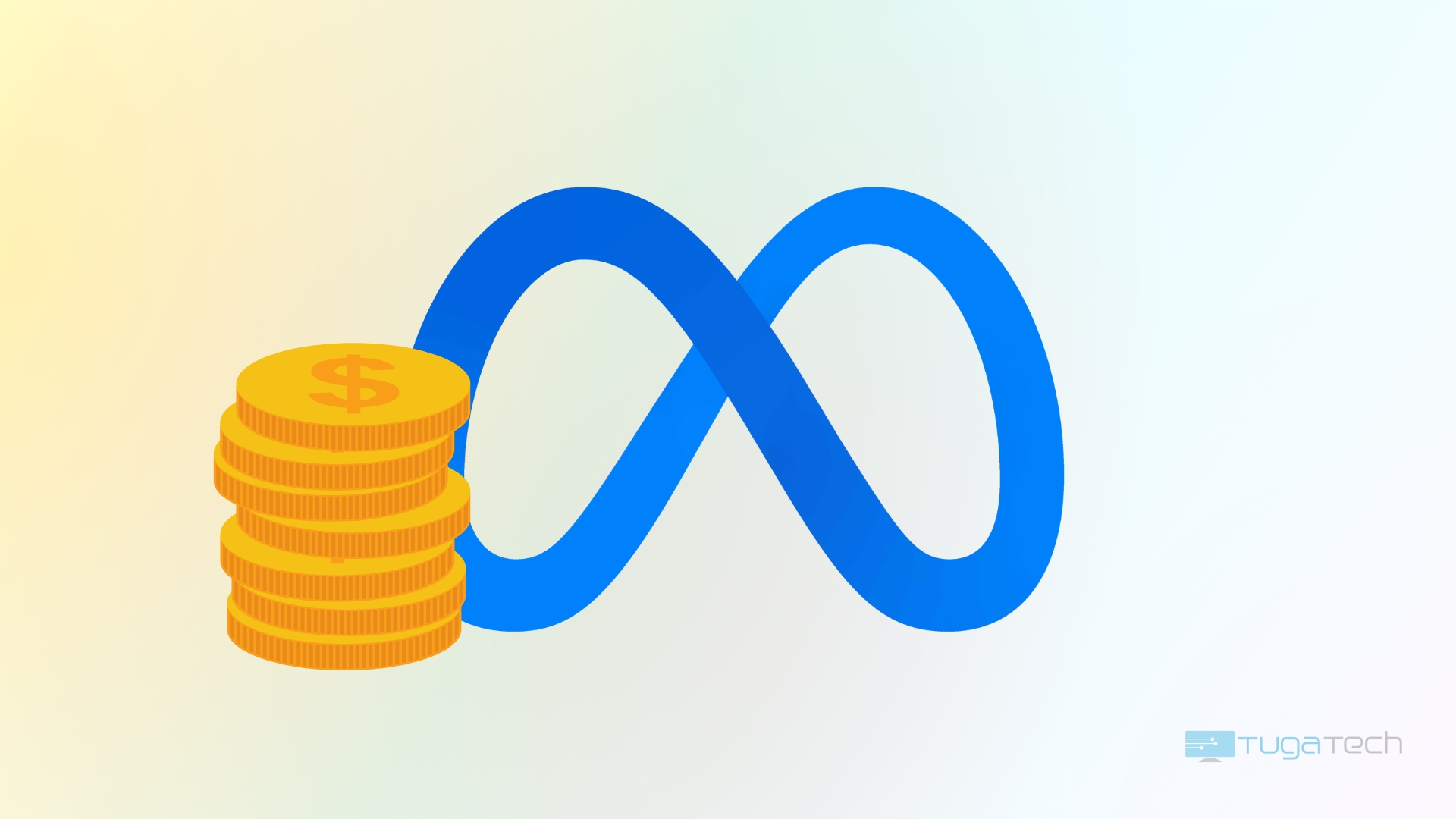 Meta logo com moedas