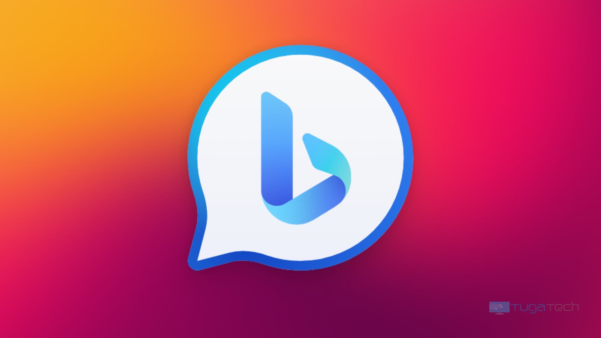 Bing Chat logo em fundo colorido