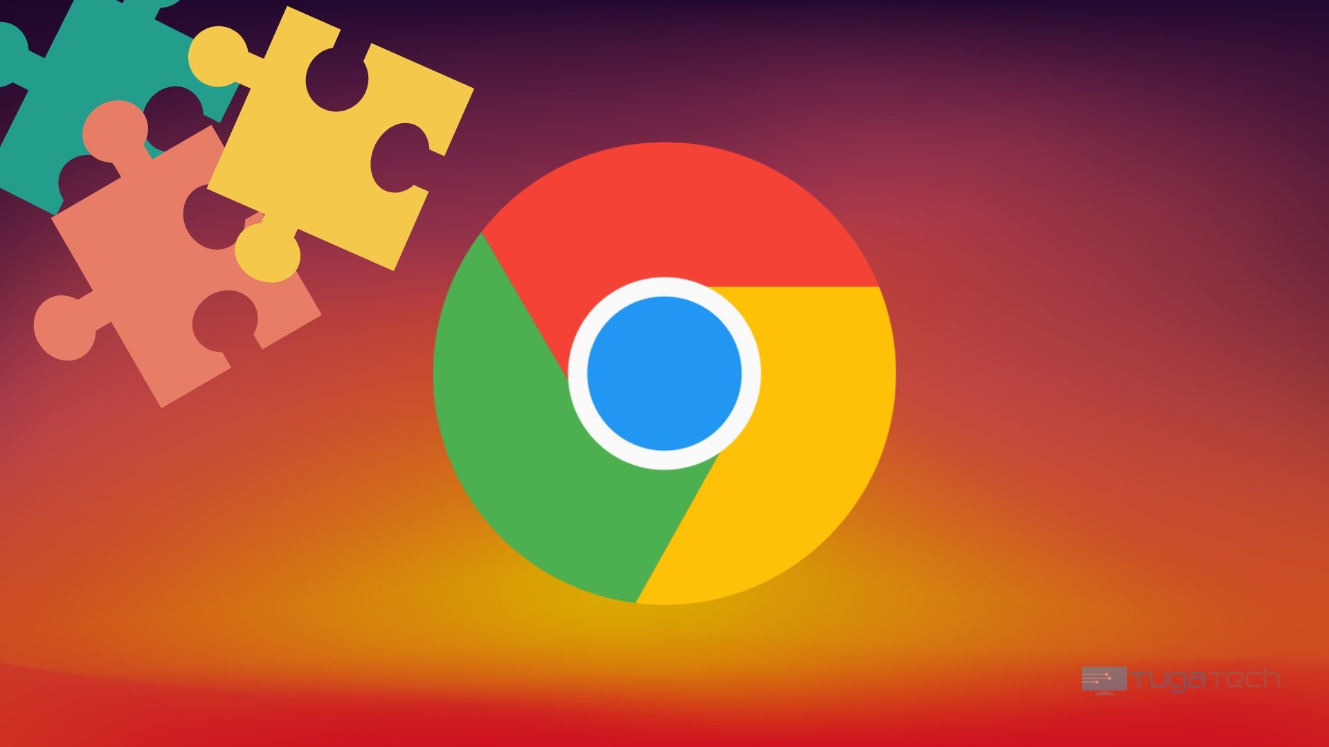 Google Chrome com puzzle no topo