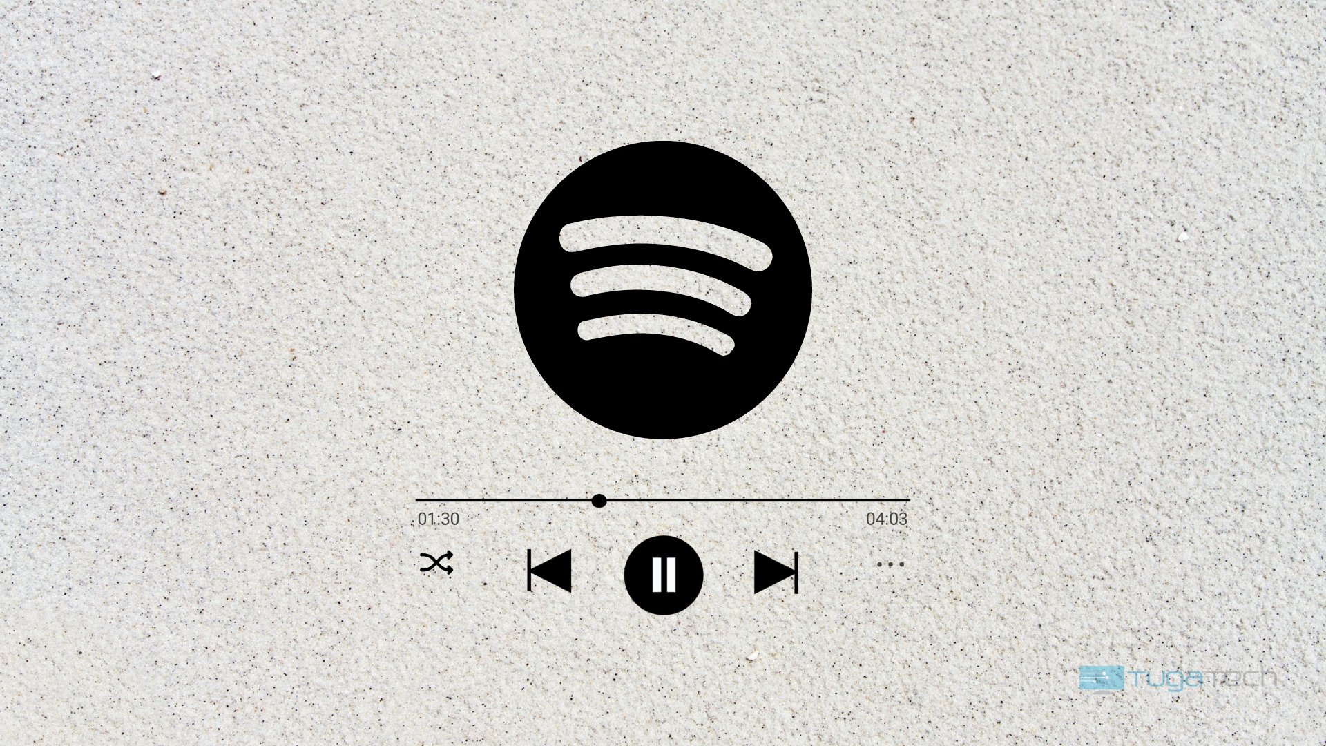 Spotify com imagem de fundo em ruido branco