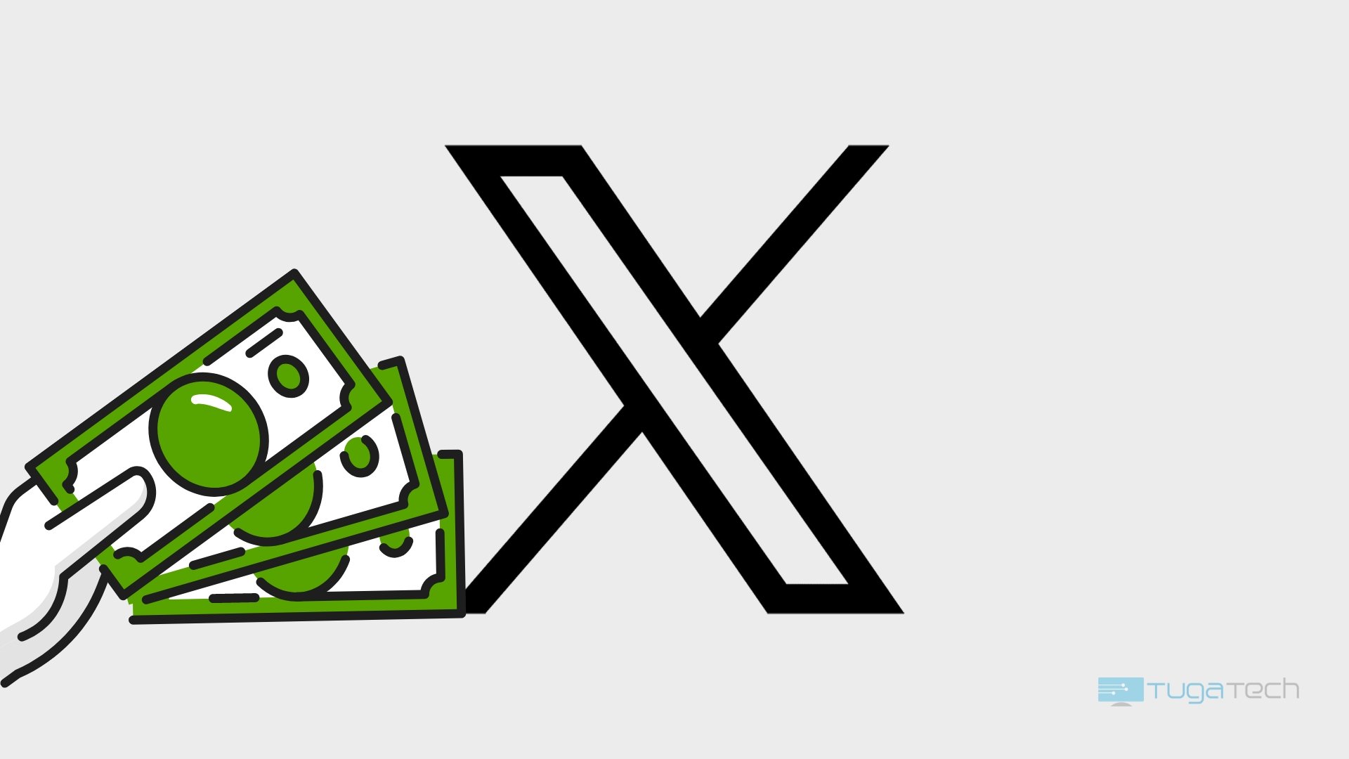 Logo da X com dinheiro