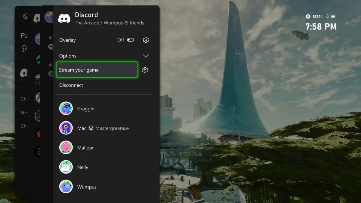 Xbox com transmissão para o Discord