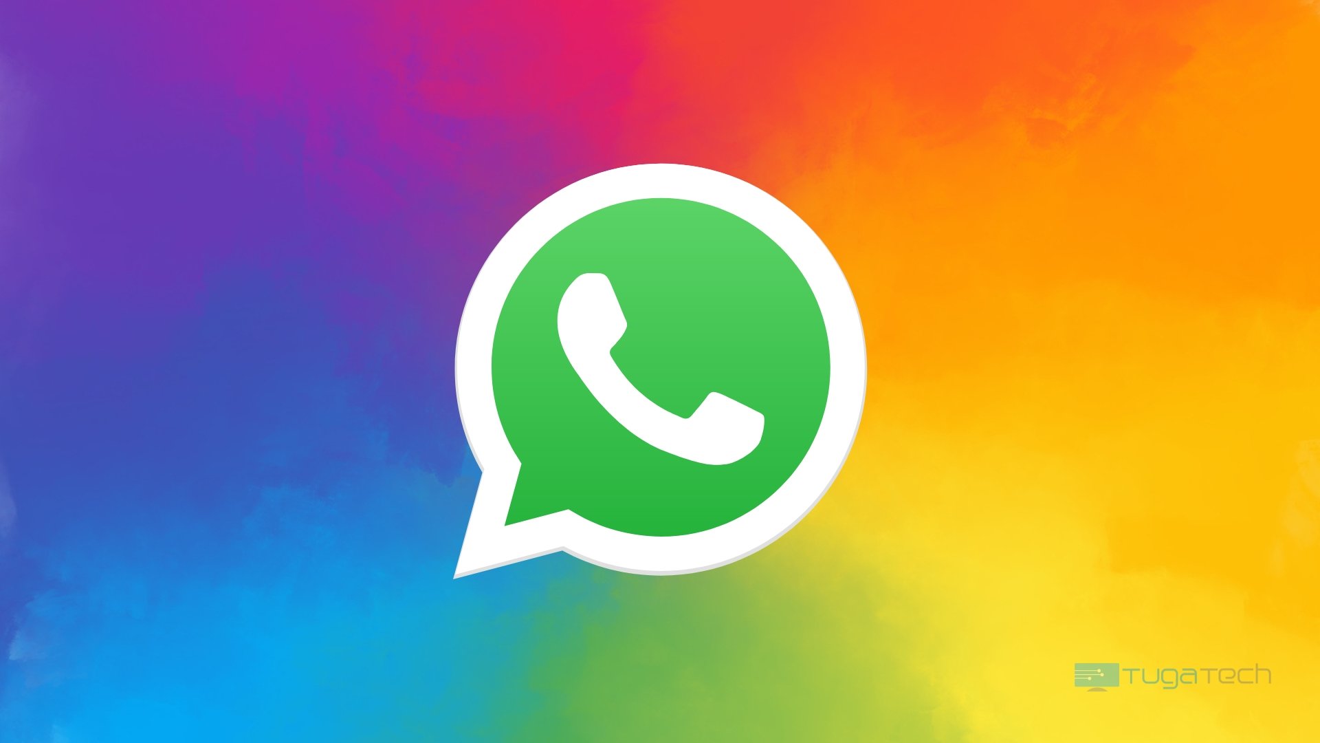 WhatsApp logo em fundo colorido