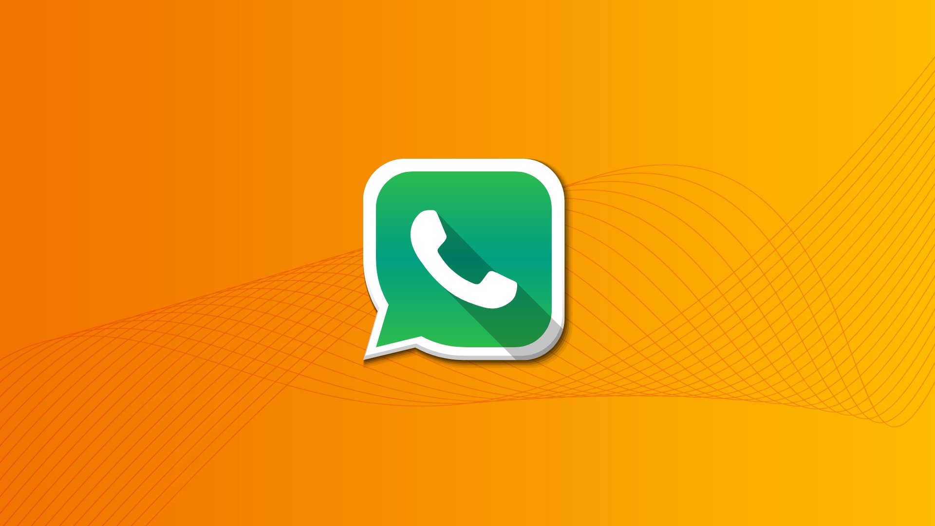 WhatsApp logo em fundo laranja