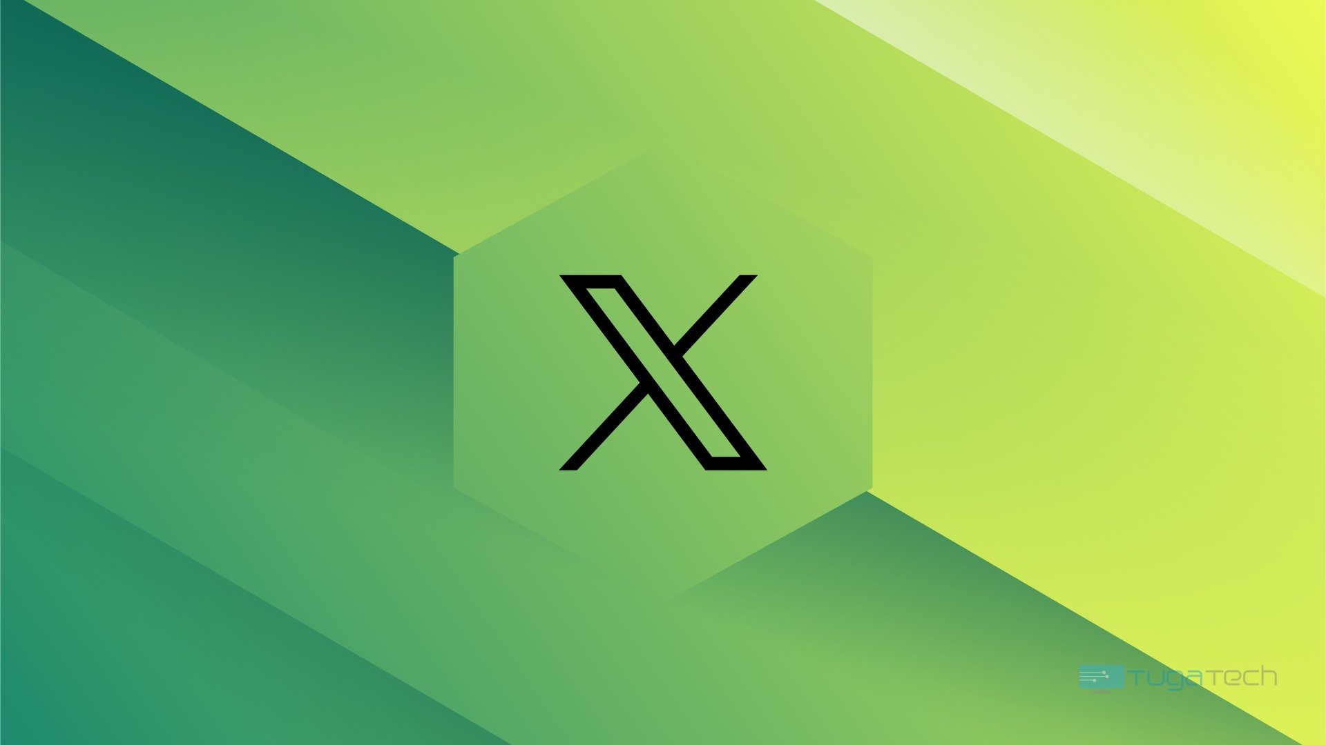 Logo da X em fundo verde