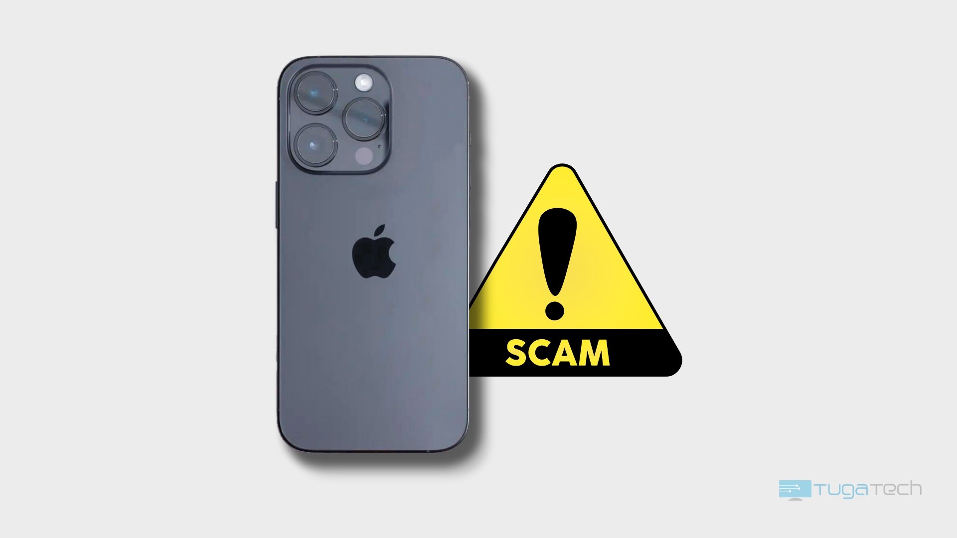 Smartphone iPhone com sinal de scam