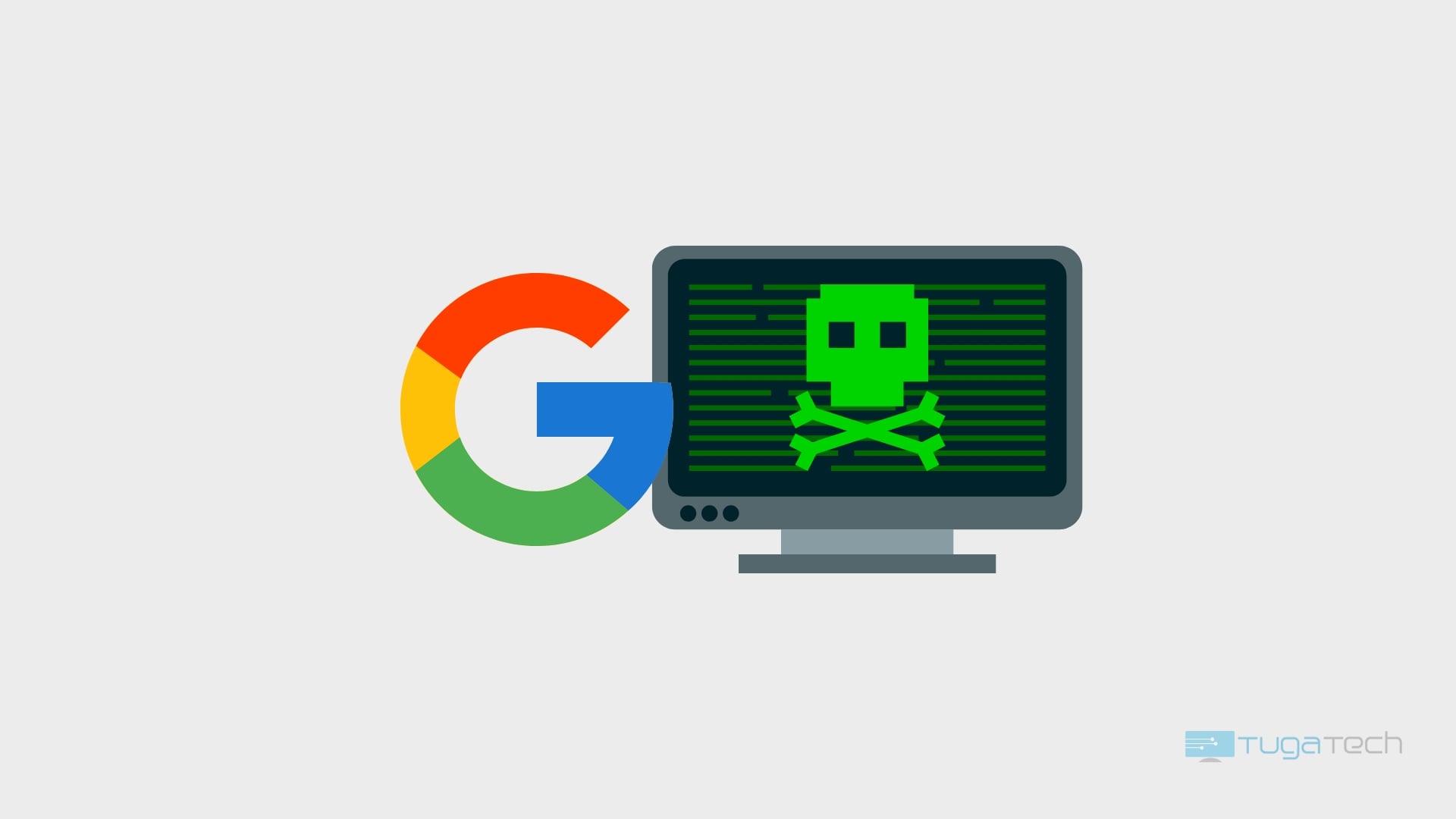 logo da google em computador com caveira