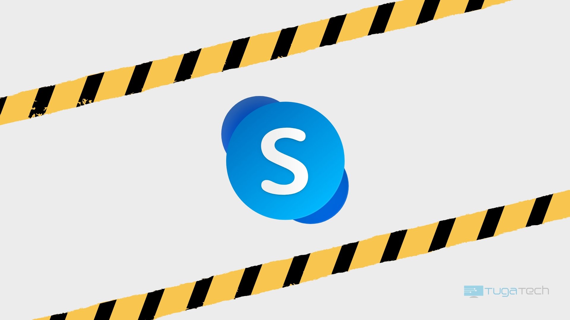 Logo do Skype sobre sinais de construção