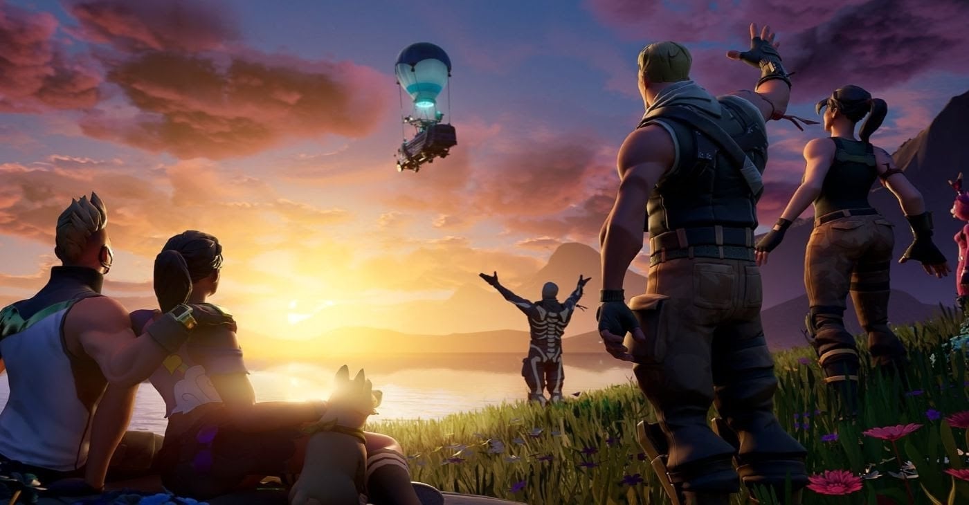 Fortnite com autocarro a sair de cena
